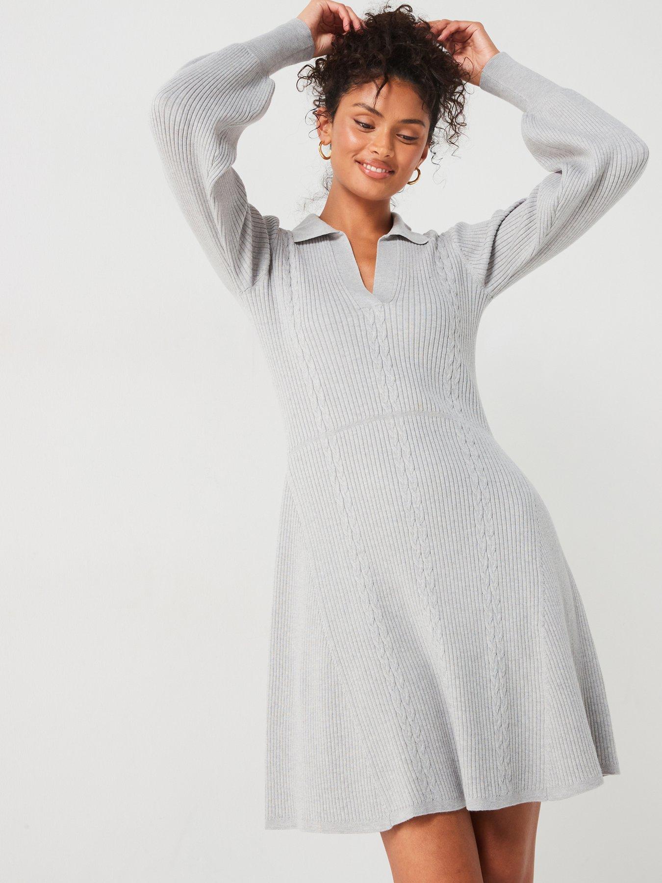 v-by-very-collared-fit-and-flare-mini-dress-with-woolnbsp-light-greyoutfit