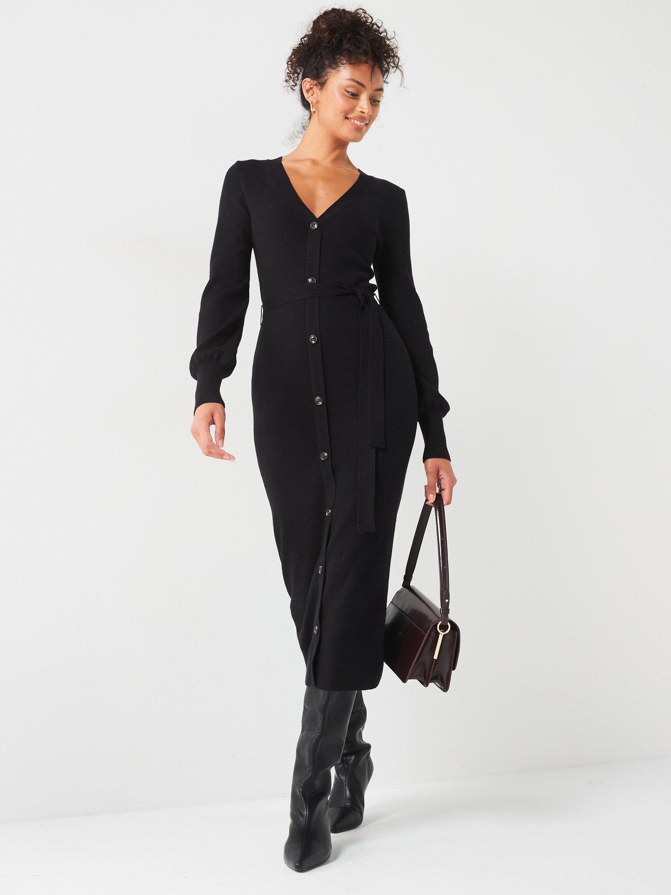 v-by-very-v-neck-belted-knit-midi-dress-blackback