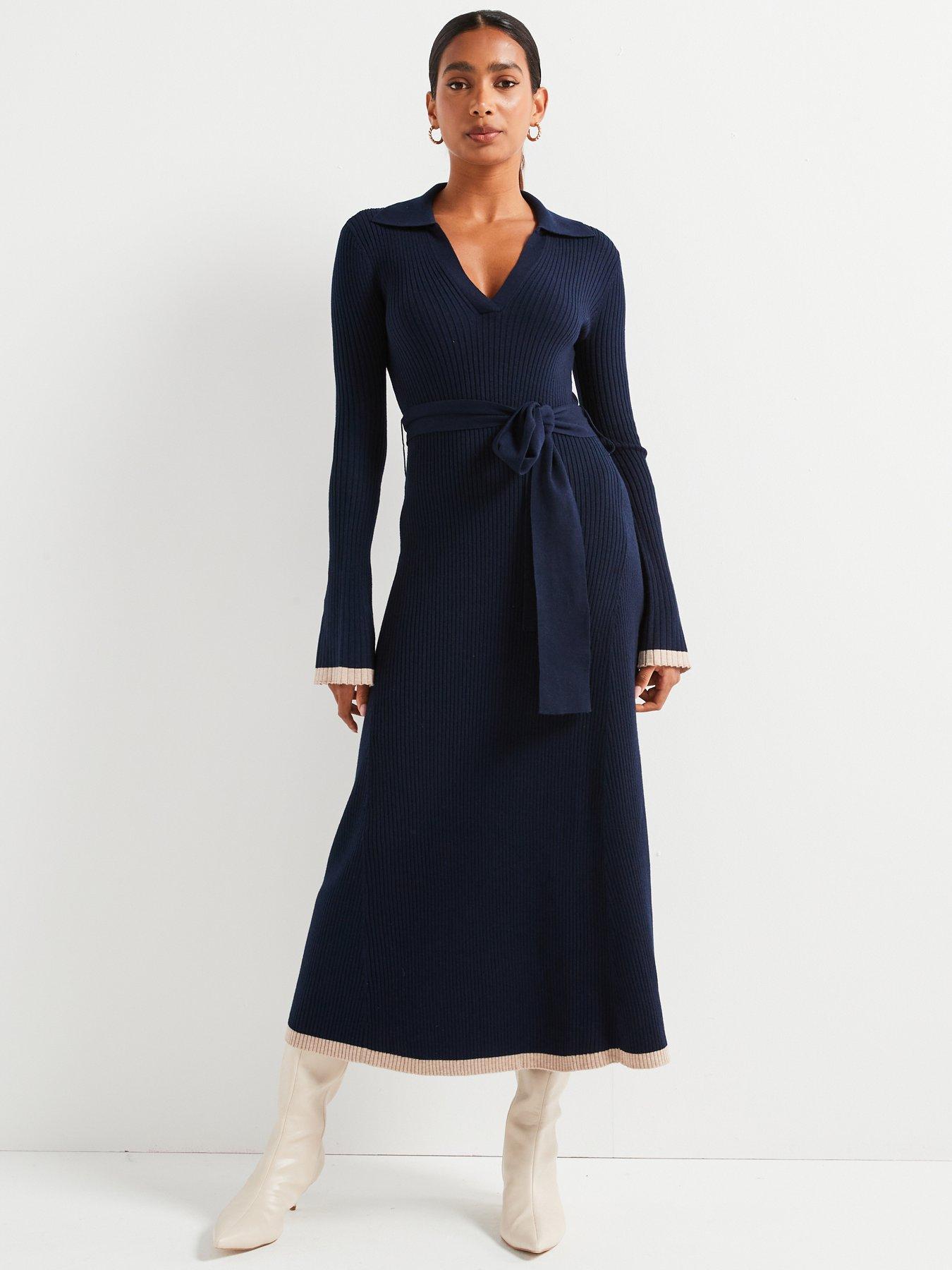 v-by-very-premium-knitted-belted-dress-with-wool-navy