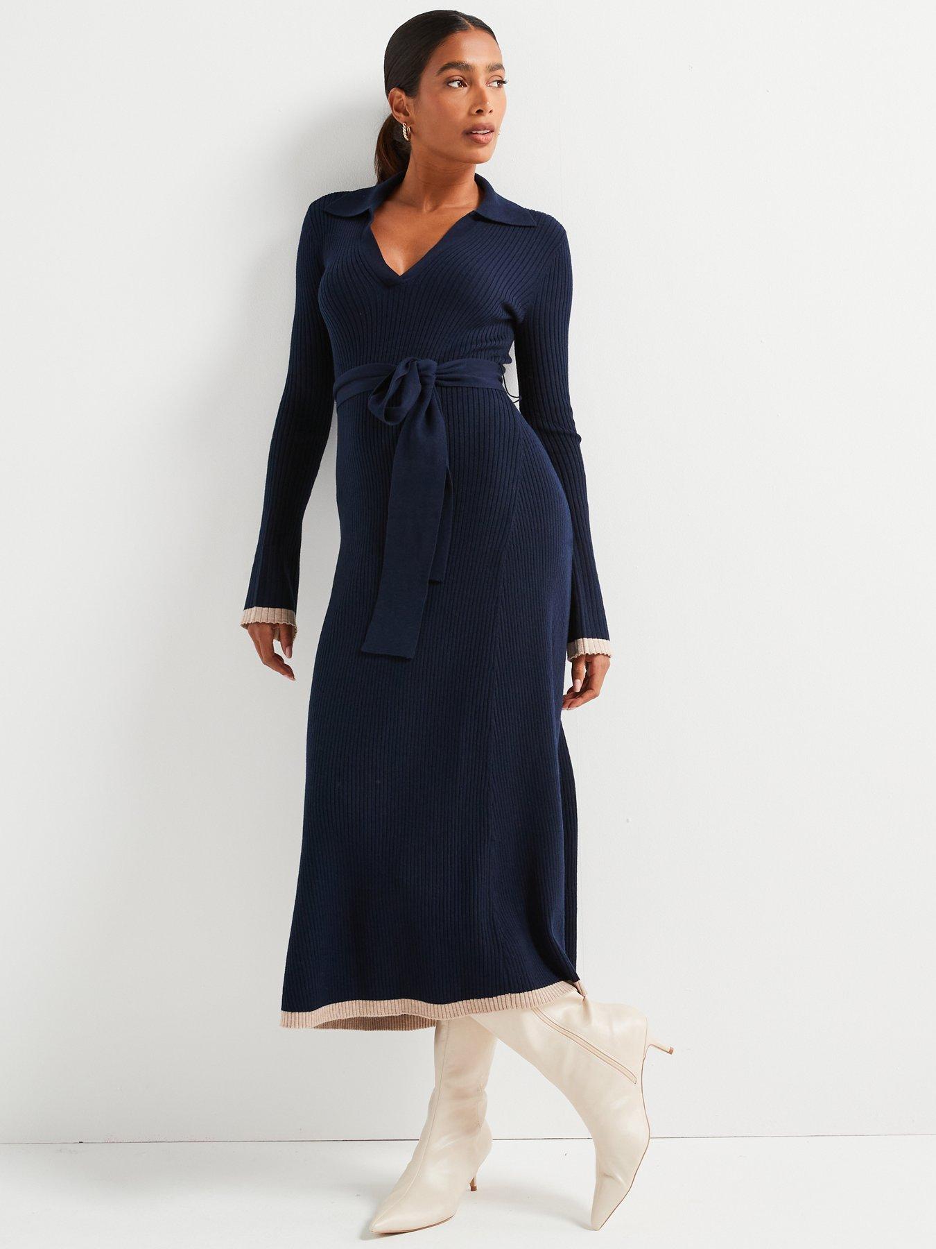 v-by-very-premium-knitted-belted-dress-with-wool-navyback