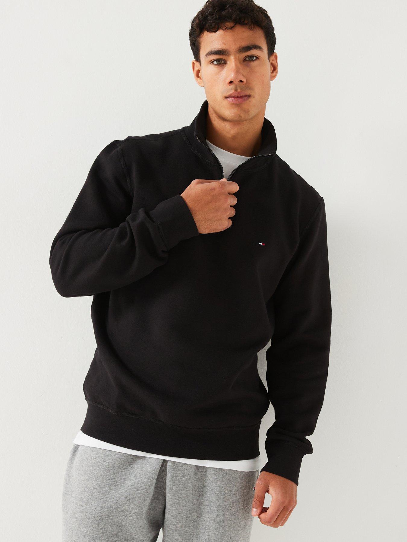 tommy-hilfiger-tommy-hilfiger-essential-fleece-14-zip-sweat-black