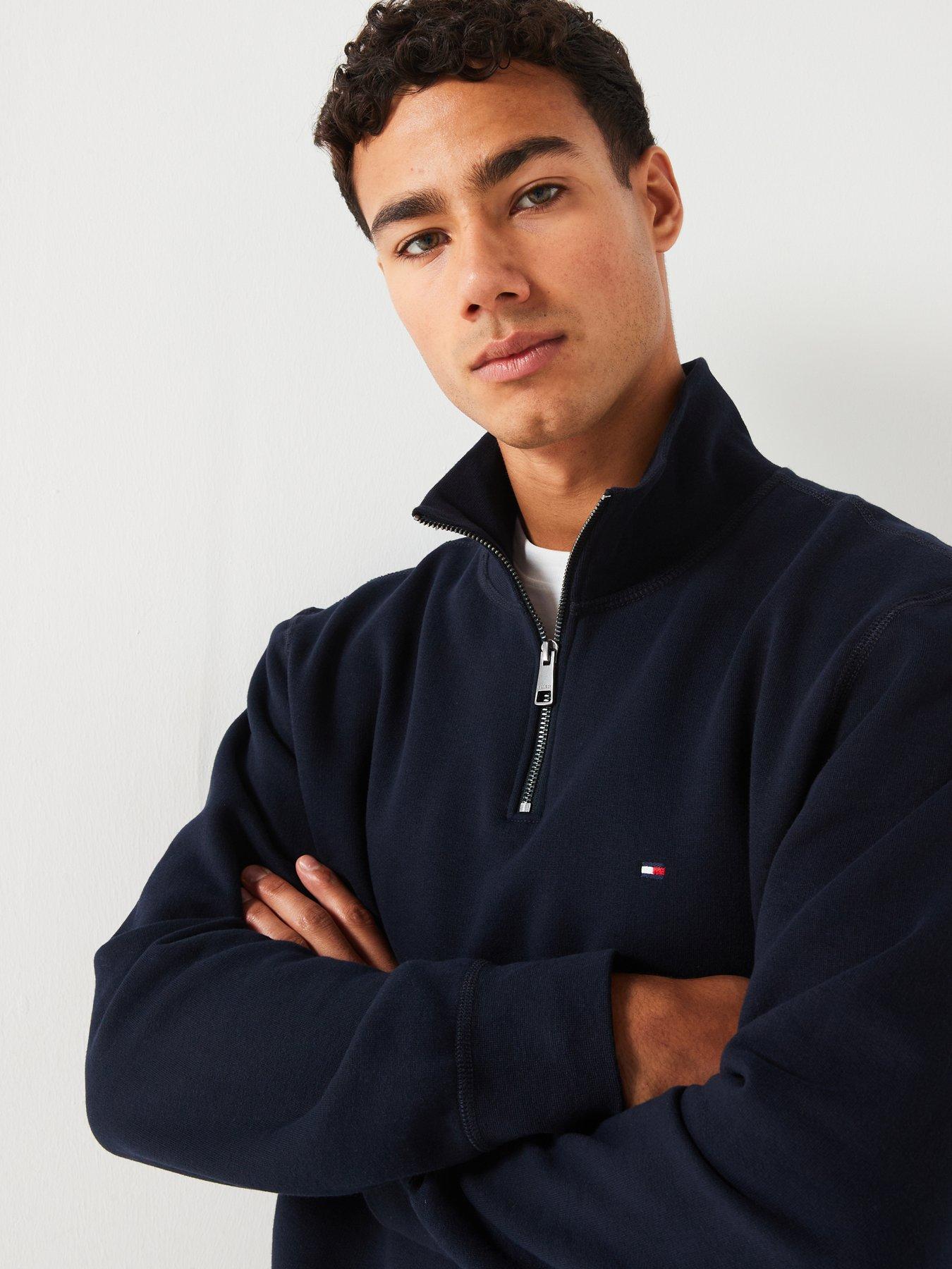 tommy-hilfiger-essential-fleece-14-zip-sweat-top-navyoutfit