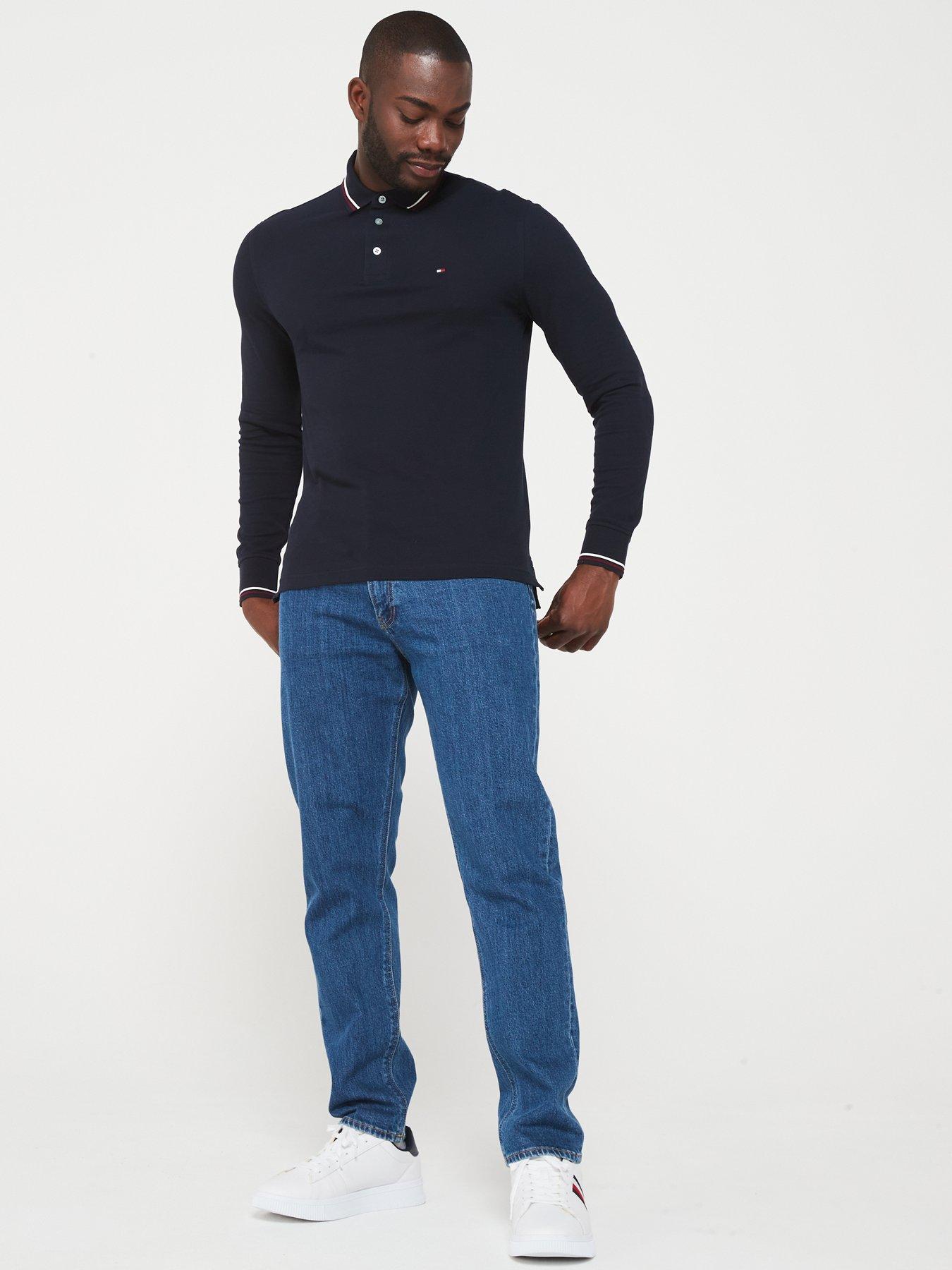 tommy-hilfiger-tommy-hilfiger-long-sleeve-tipped-slim-fit-polo-shirt-navyback