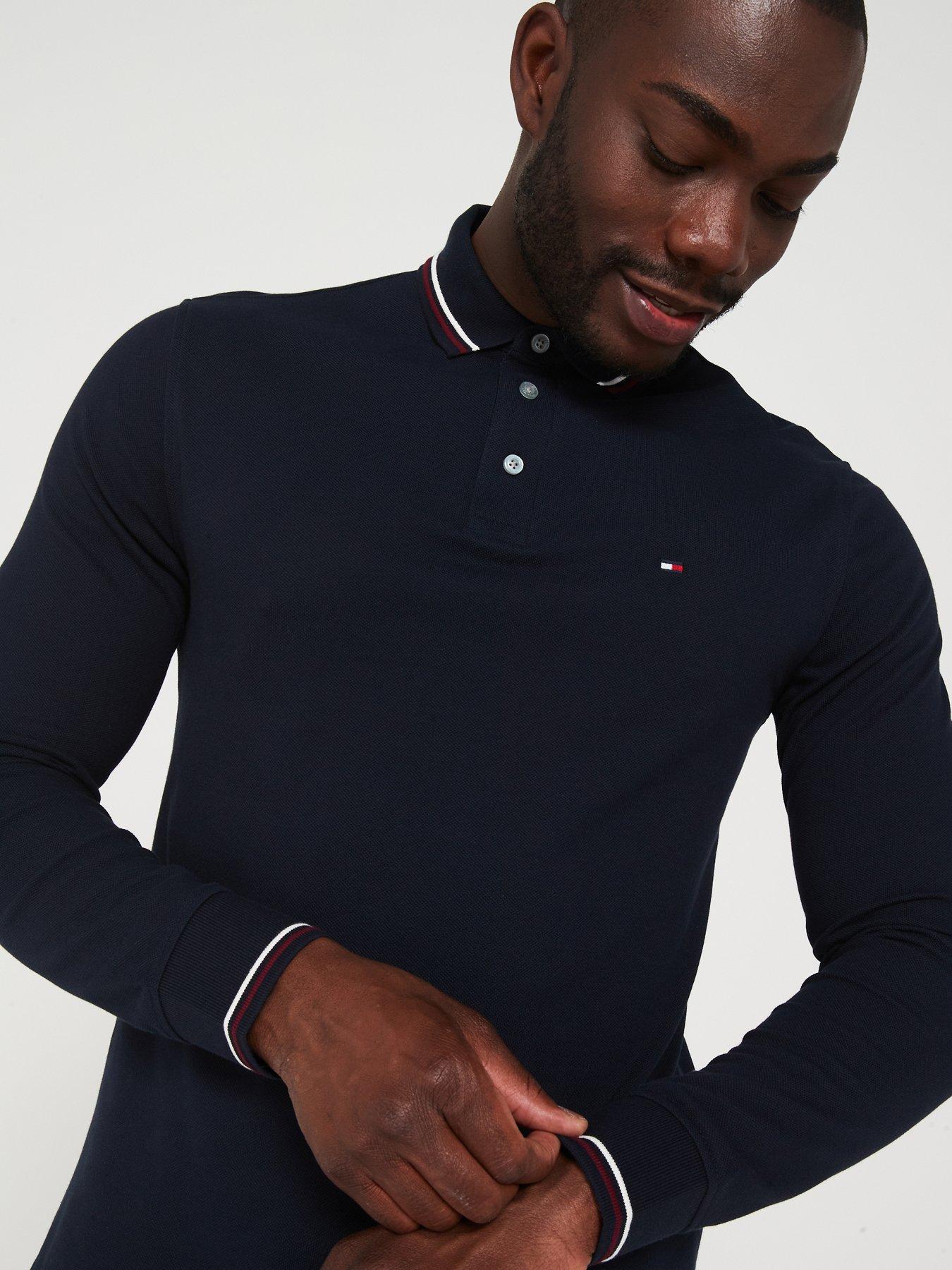 tommy-hilfiger-tommy-hilfiger-long-sleeve-tipped-slim-fit-polo-shirt-navyoutfit