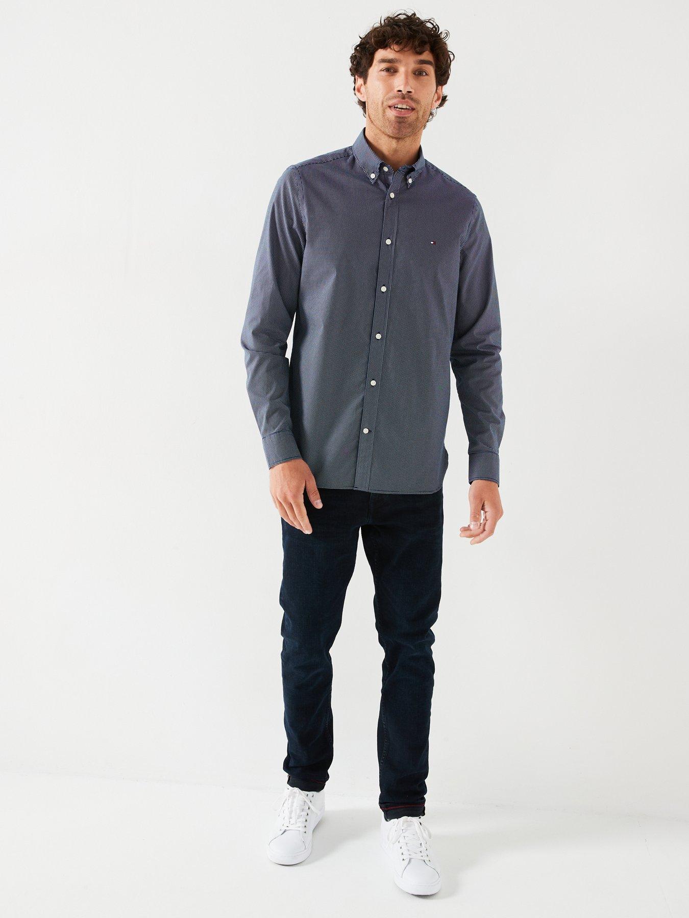 tommy-hilfiger-slim-fit-micro-printed-shirt-navyback