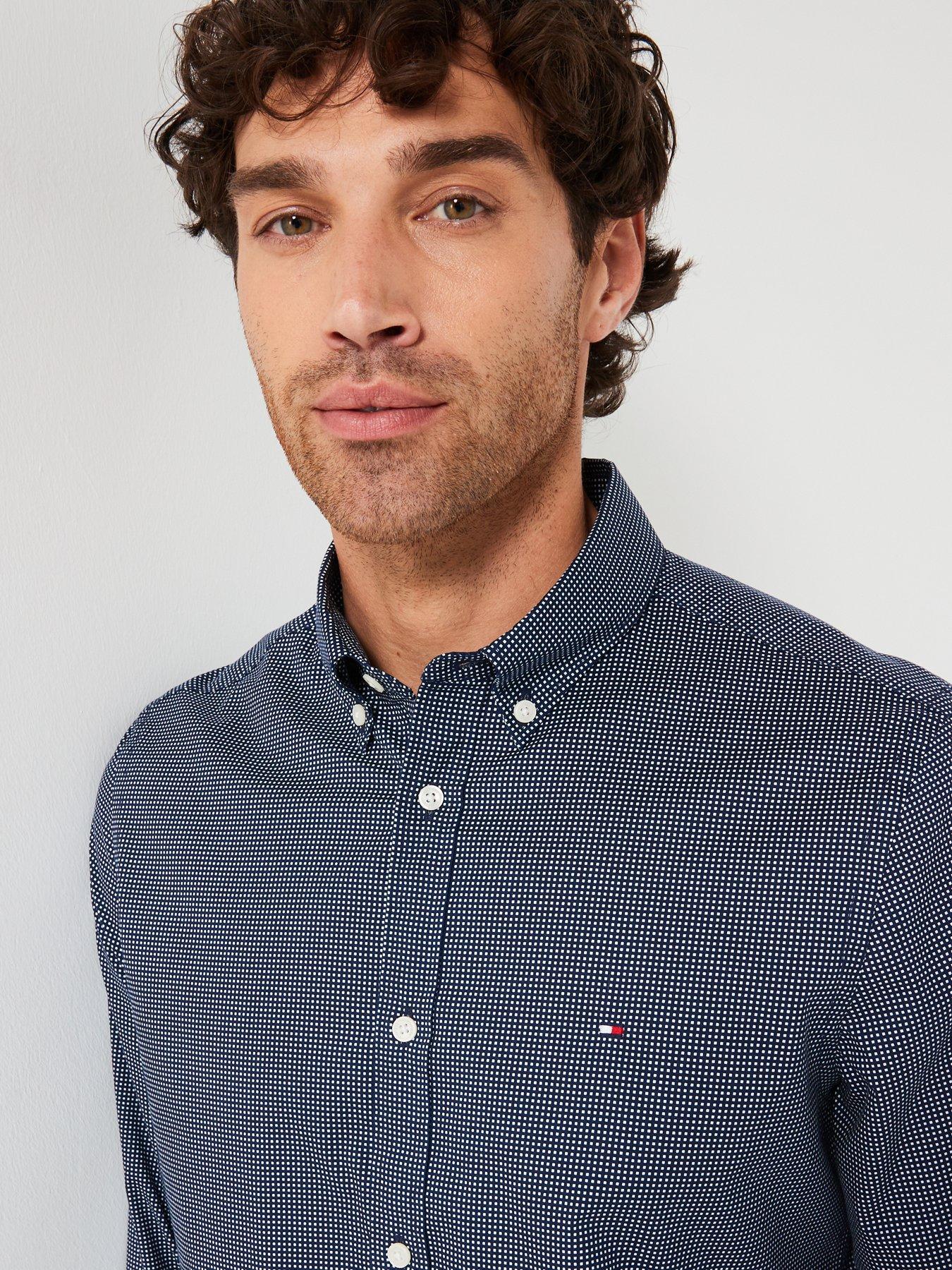 tommy-hilfiger-slim-fit-micro-printed-shirt-navydetail