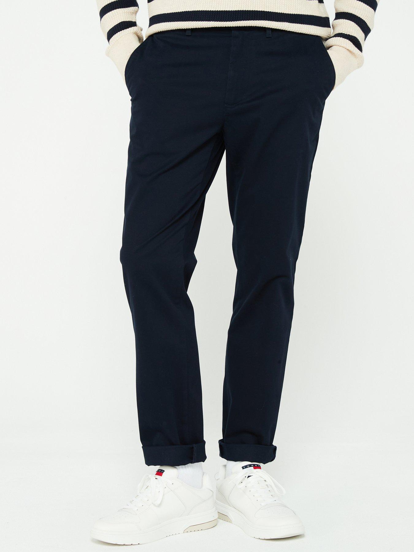 Tommy Hilfiger Denton Straight Fit Satin Chinos - Navy