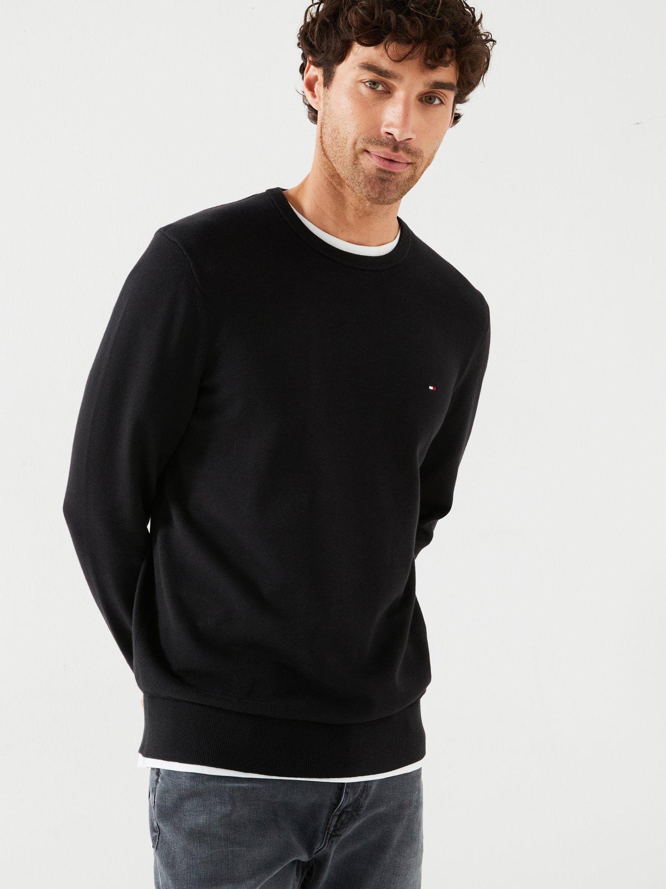 tommy-hilfiger-essential-cotton-crew-neck-knitted-jumper-black