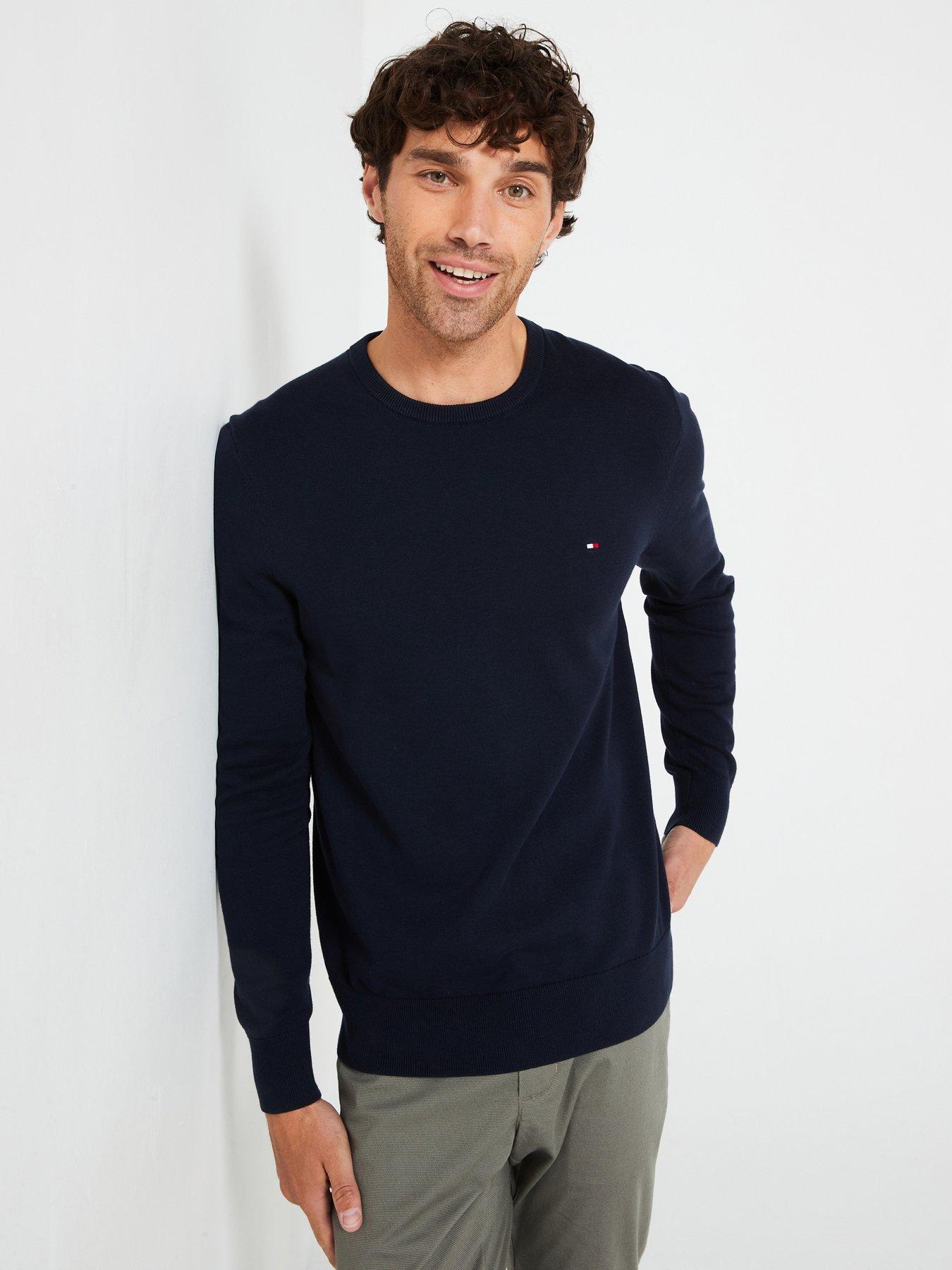 Tommy Hilfiger Essential Cotton Crew Neck Knitted Jumper - Navy