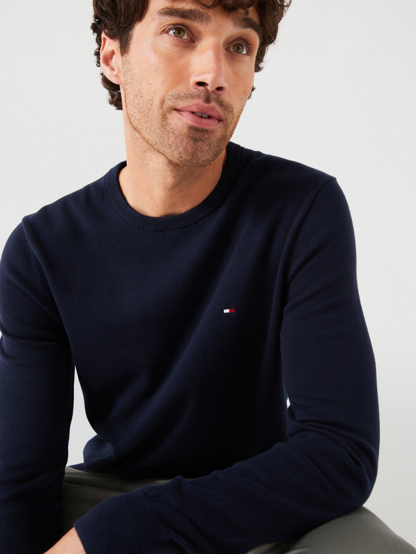 Image 4 of 4 of Tommy Hilfiger Essential Cotton Crew Neck Knitted Jumper - Navy