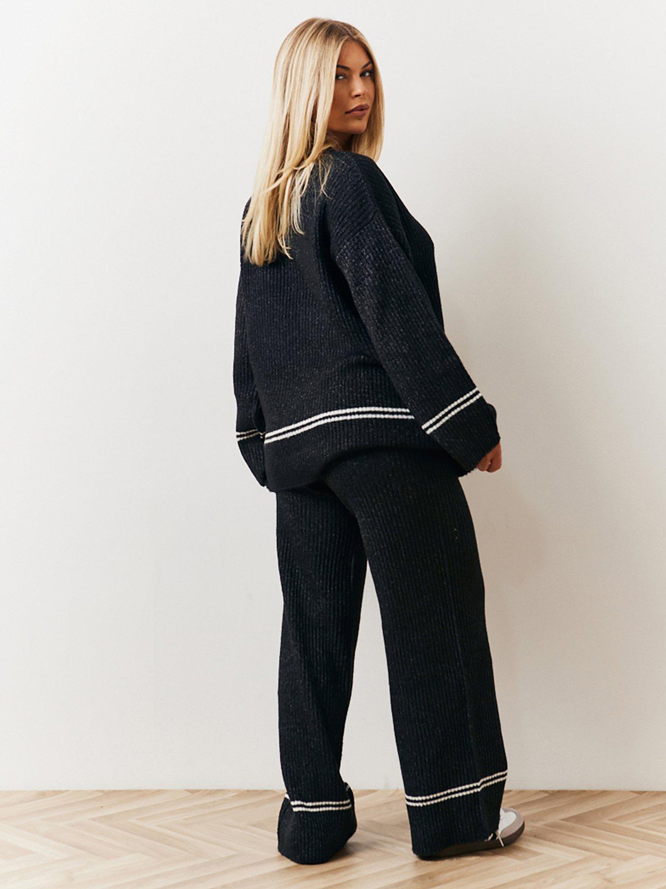 in-the-style-fits-contrast-piping-co-ord-knit-jumper-blackstillFront