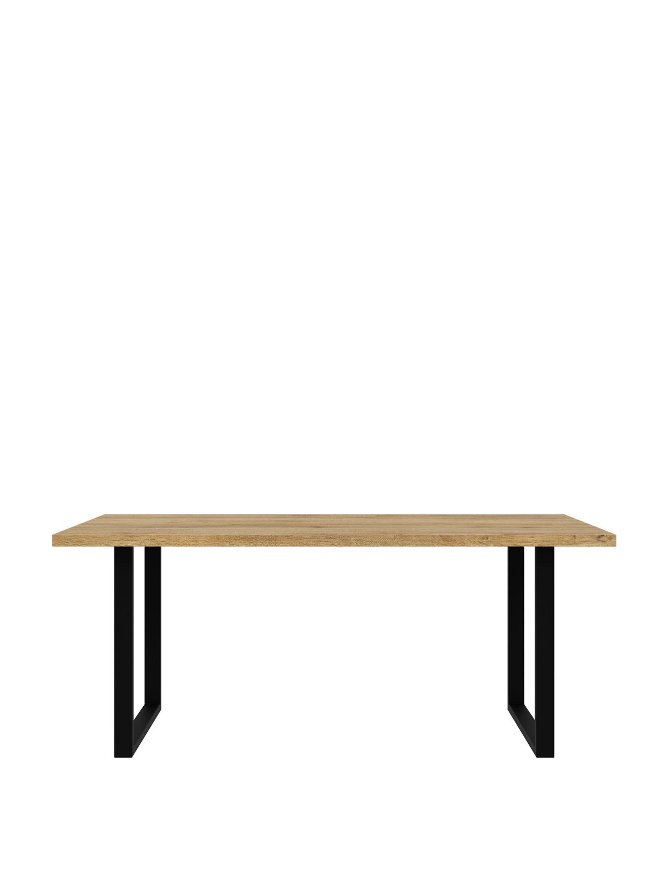 nikomedes-180-cm-dining-table-dark-oakblack-metalstillFront