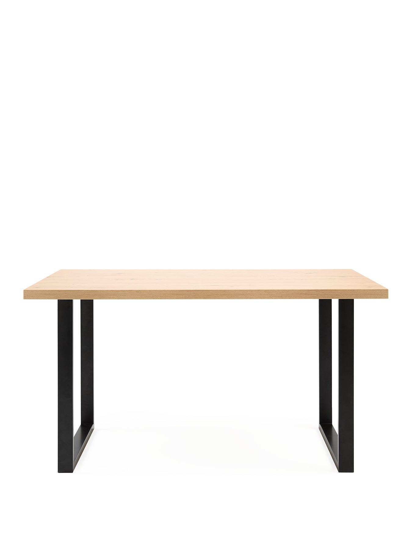 very-home-burton-140-cm-dining-table-oakblackstillFront