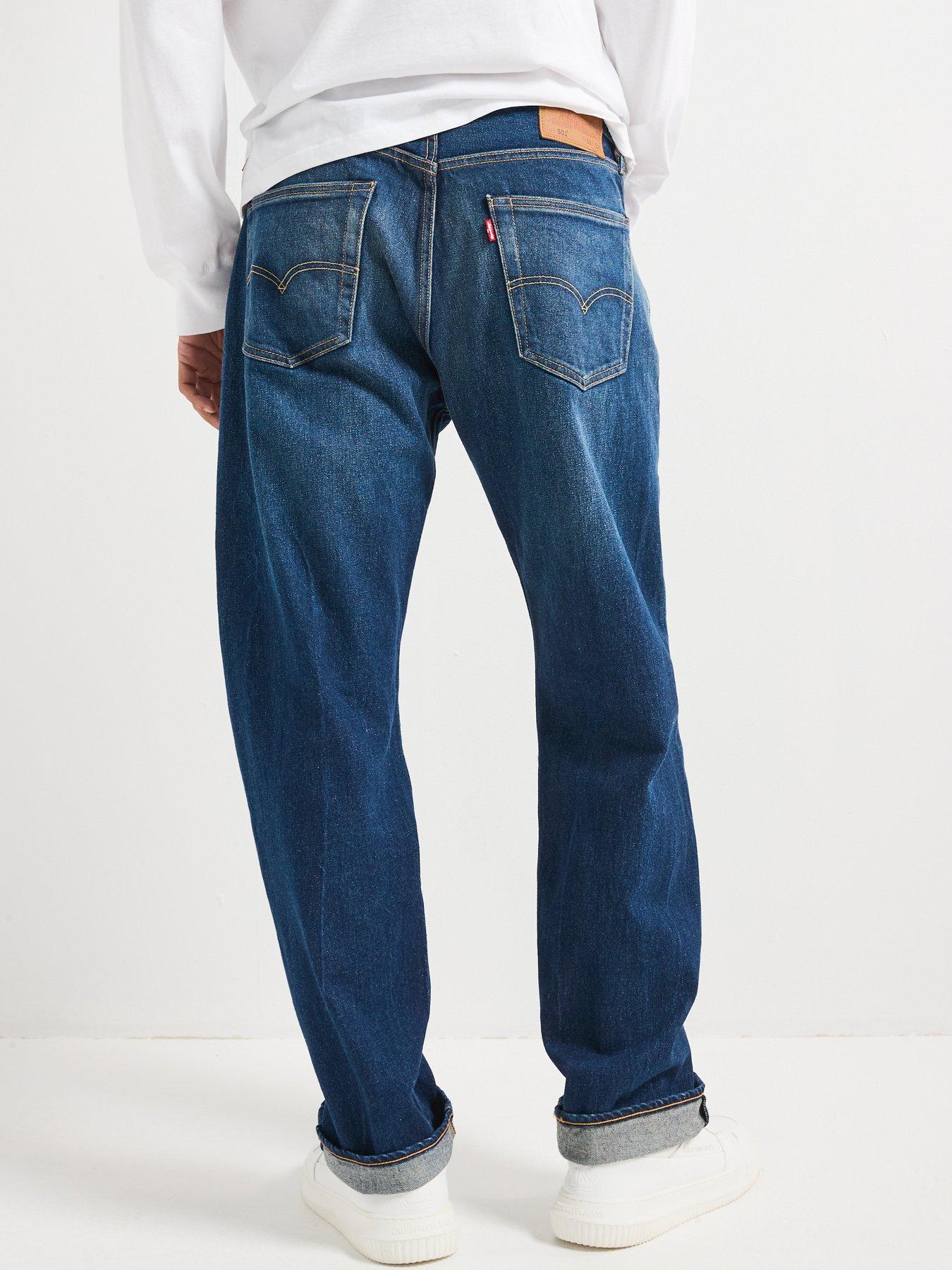 Levi s 501 Original Straight Fit Jeans It S Time To Go Stretch Dark Blue