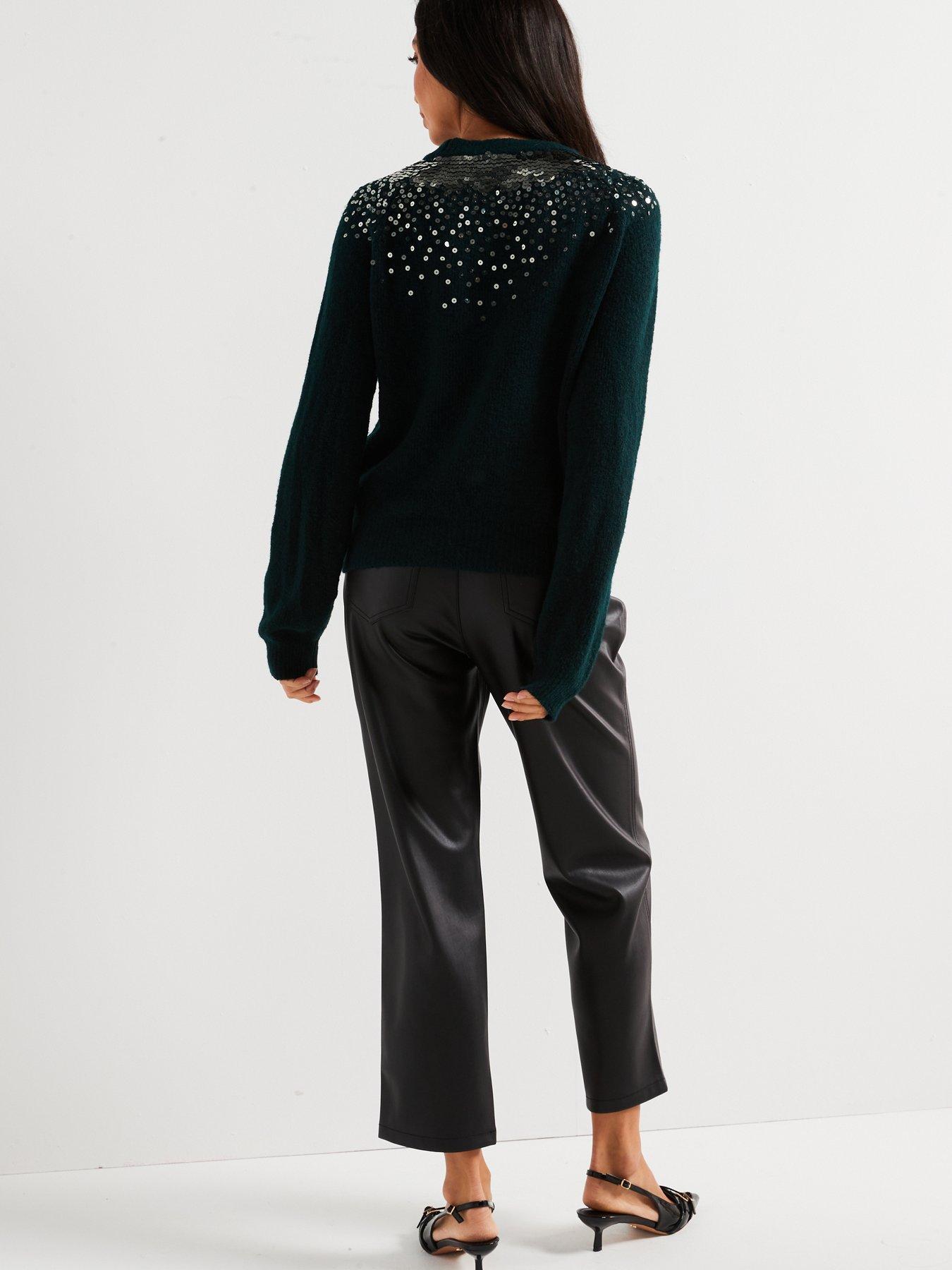 v-by-very-crew-neck-sequin-long-sleeve-jumper-with-wool-greenstillFront