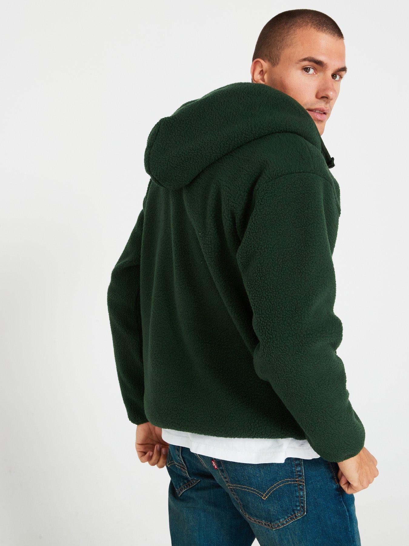 levis-levis-sherpa-pullover-hoodie-dark-greenstillFront