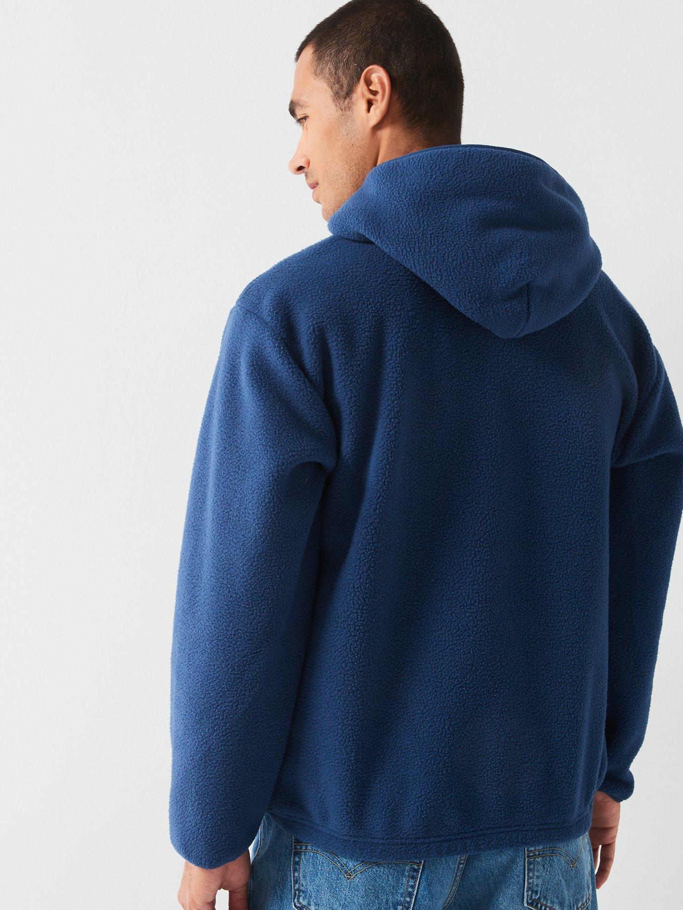 Navy blue sherpa pullover on sale