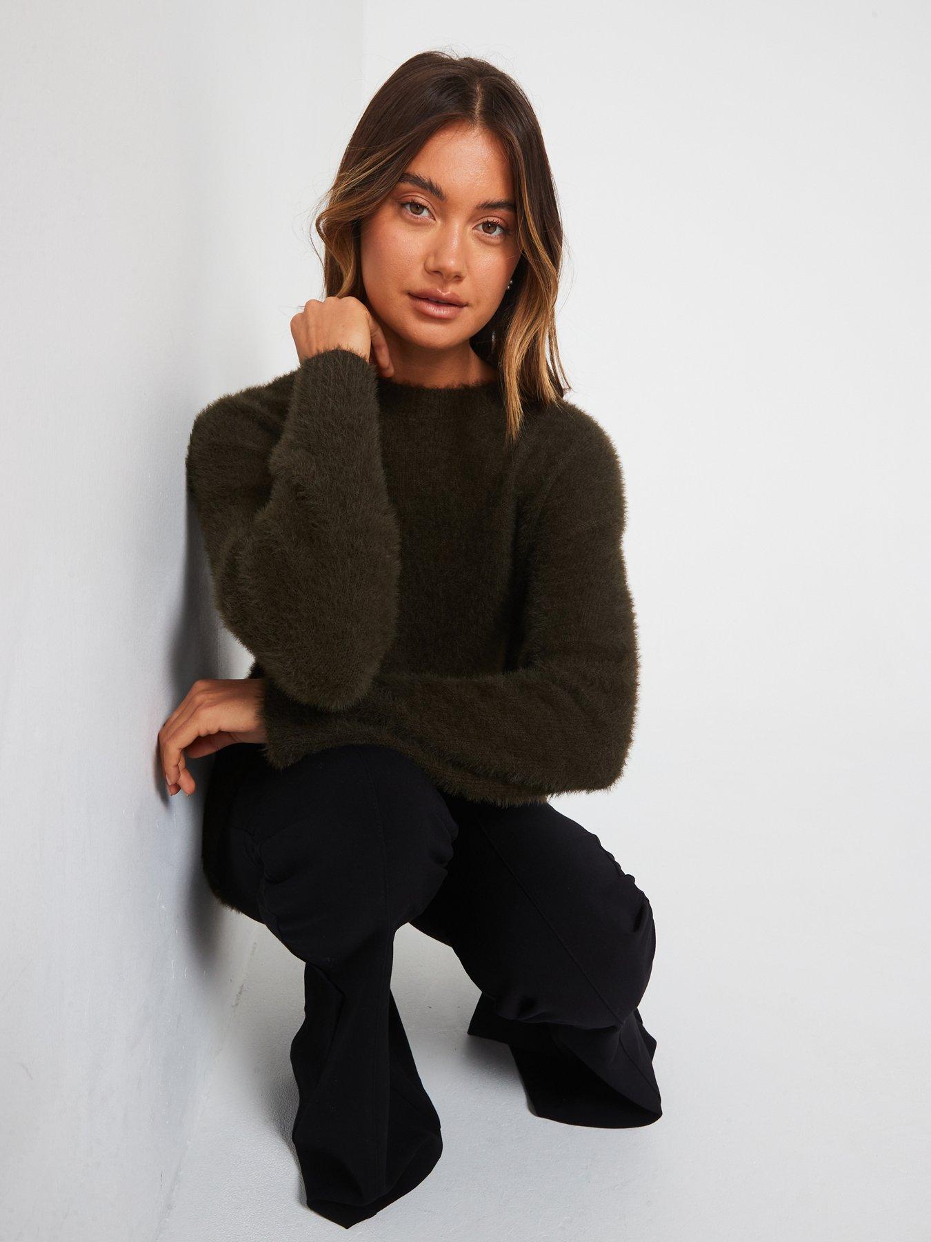 v-by-very-crew-neck-eyelash-yarn-oversized-jumper-khakidetail