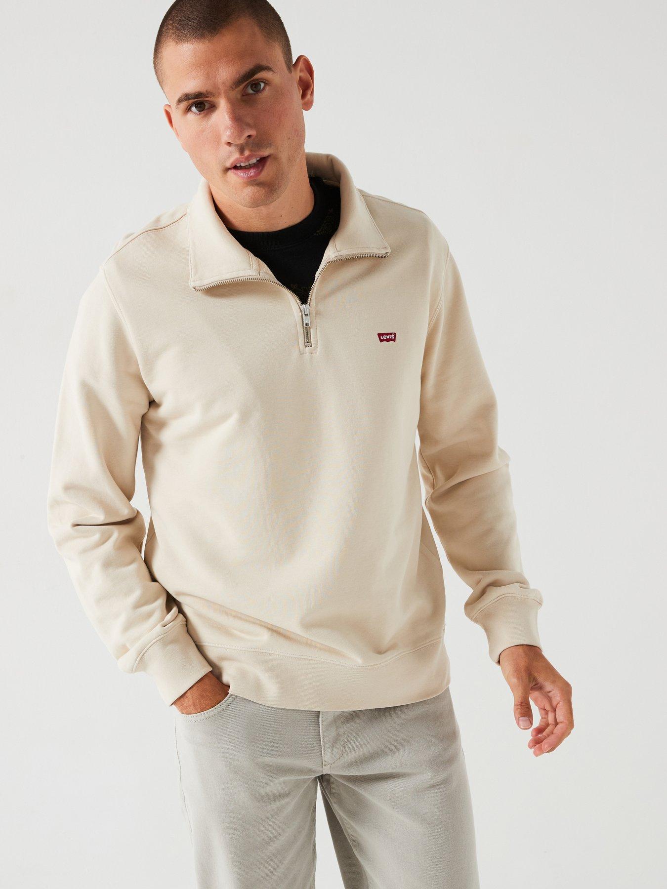 levis-levis-original-housemark-14-zip-sweat-top-beige