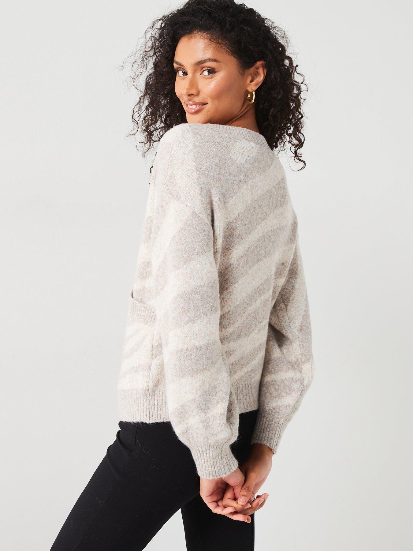 v-by-very-animal-jacquard-wrap-jumper-beigestillFront