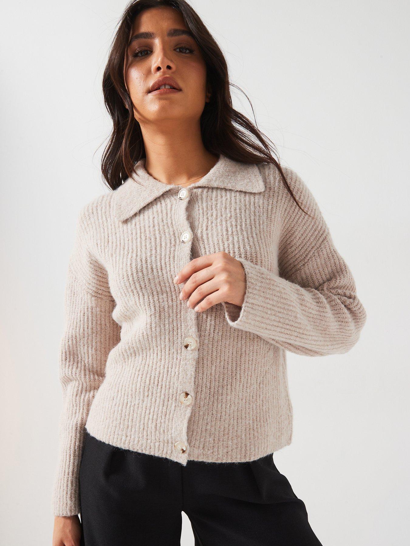 v-by-very-ribbed-collared-cardigan-beige