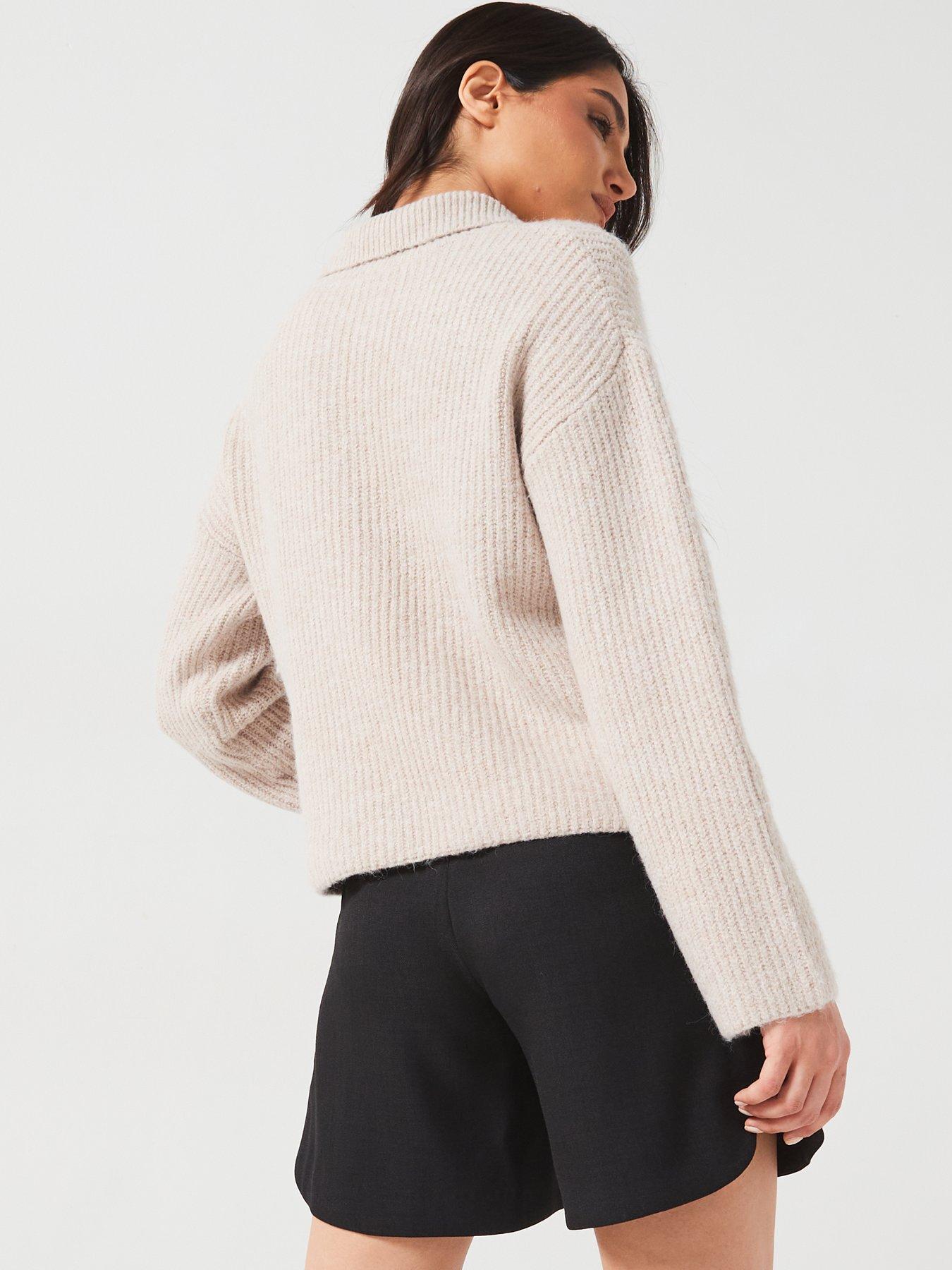 v-by-very-ribbed-collared-cardigan-beigestillFront