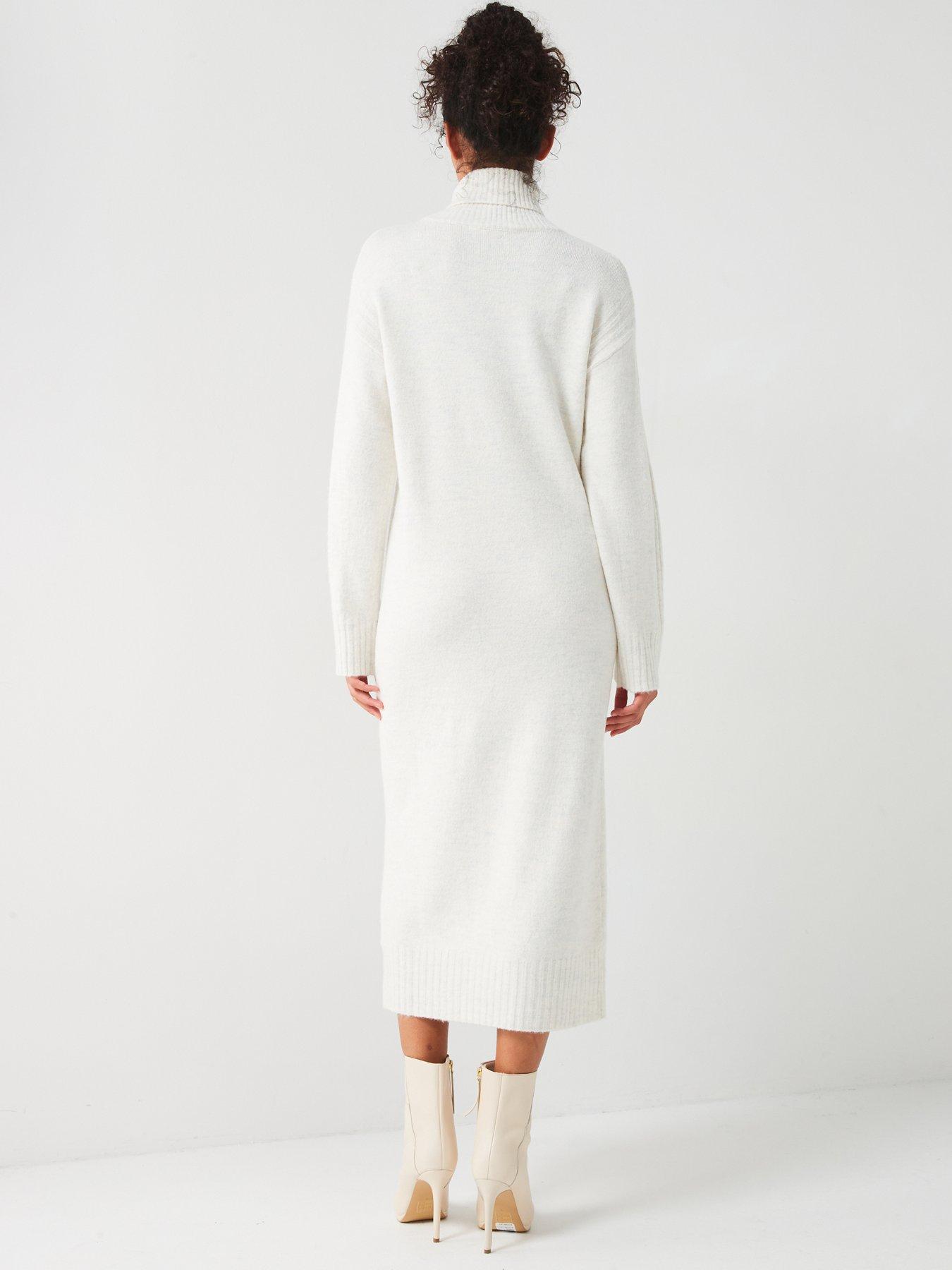 v-by-very-roll-neck-long-sleeve-knitted-midaxi-dress-creamstillFront