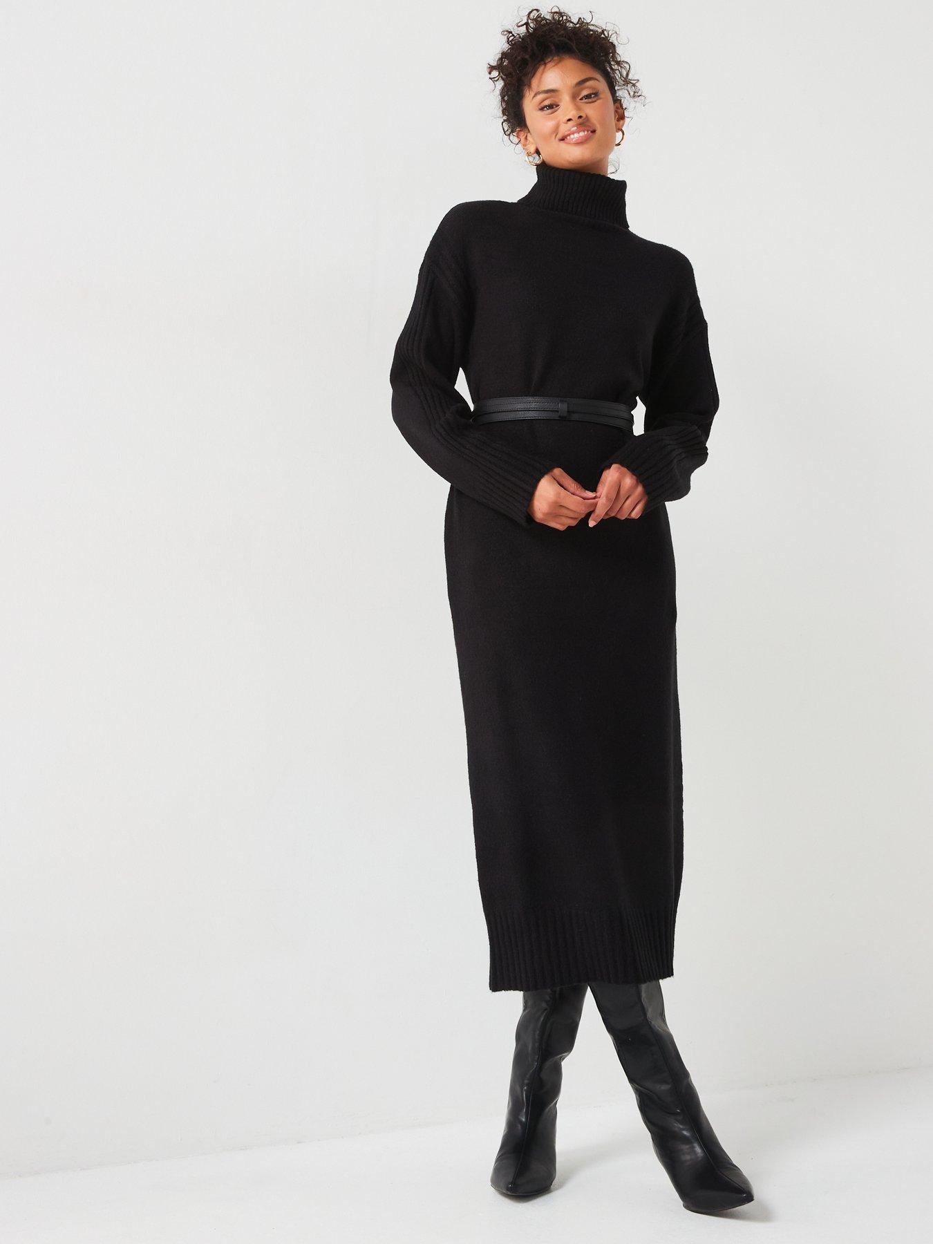 v-by-very-roll-neck-long-sleeve-knitted-midaxi-dress-black