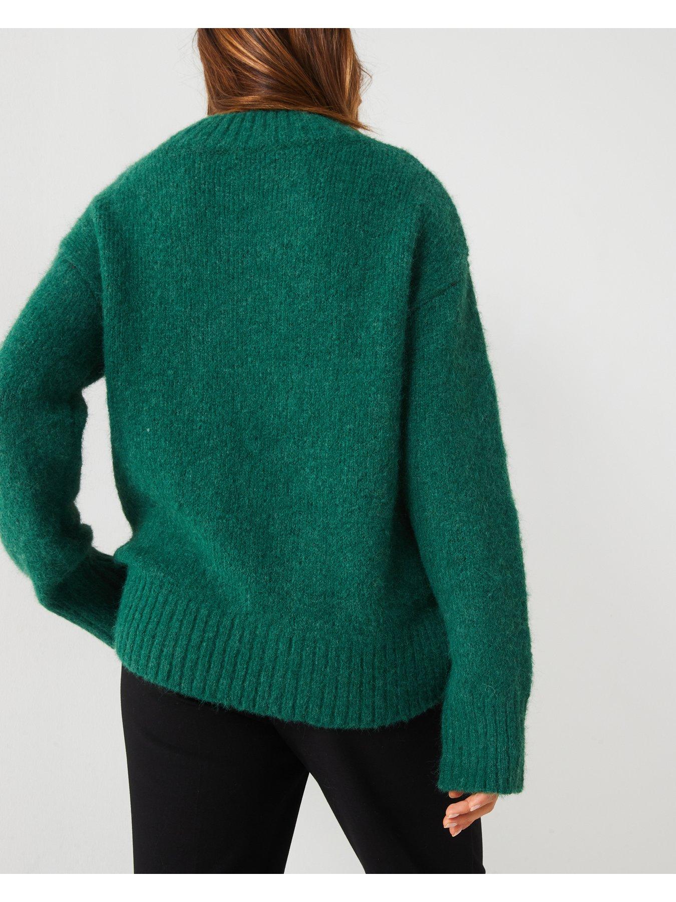 v-by-very-v-neck-brushed-yarn-jumper-with-wool-greenstillFront