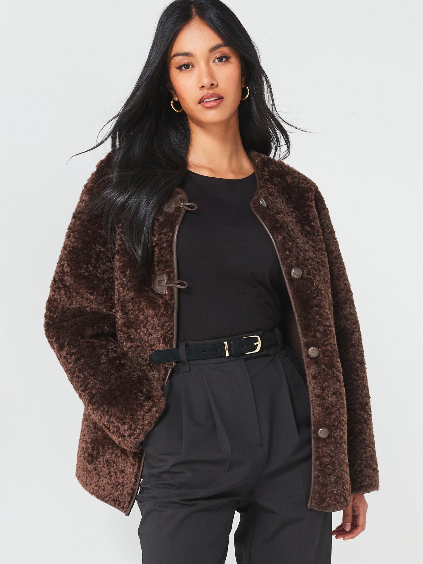 v-by-very-textured-collarless-jacket-dark-brownfront