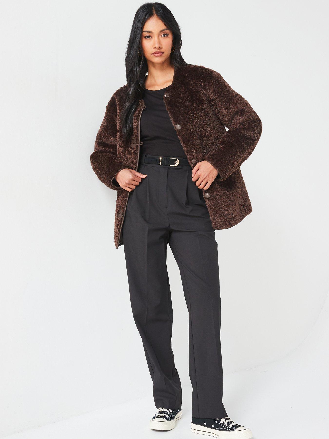 v-by-very-textured-collarless-jacket-dark-browndetail