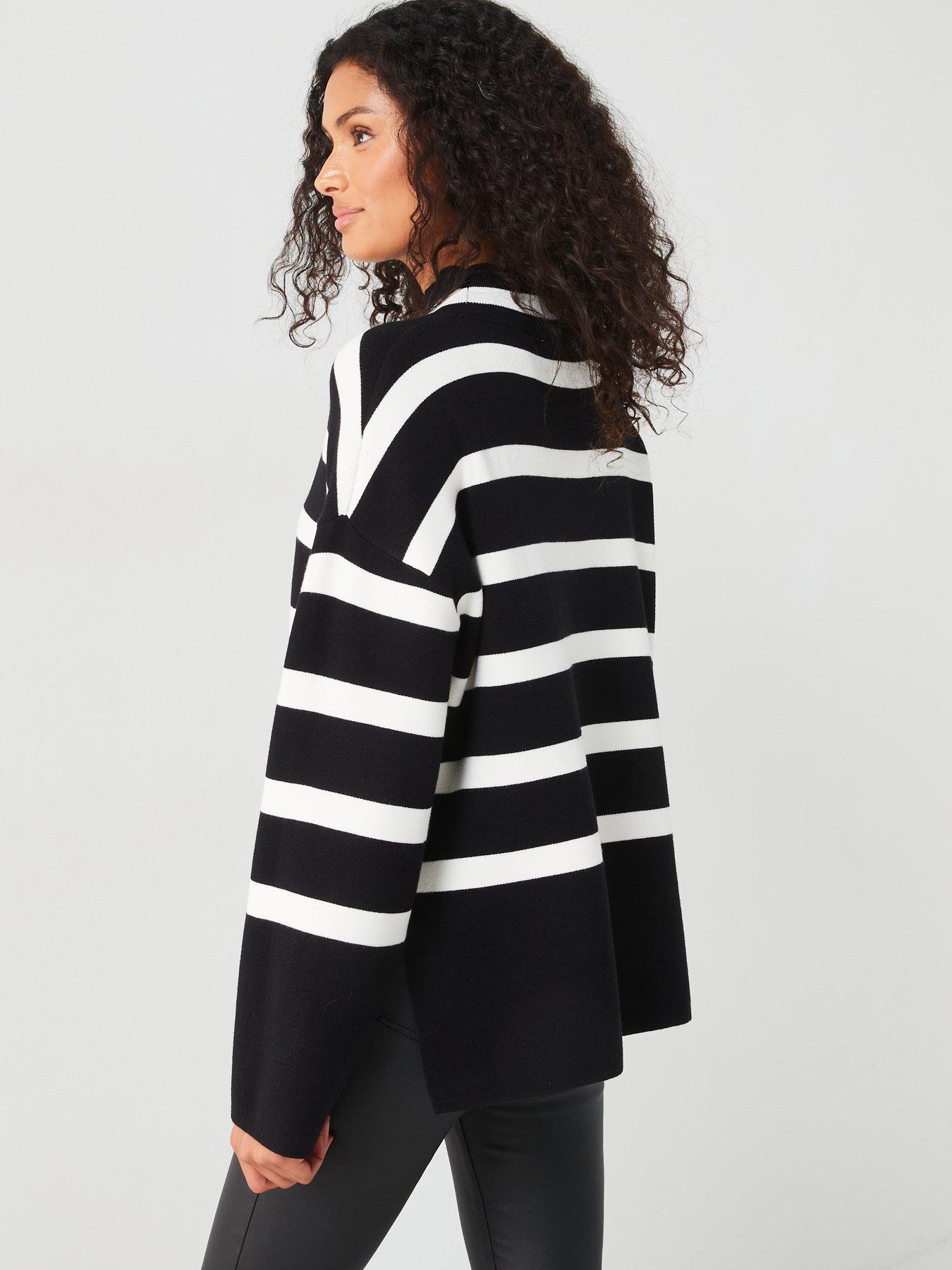 v-by-very-funnel-neck-stripe-compact-yarn-jumper-multistillFront