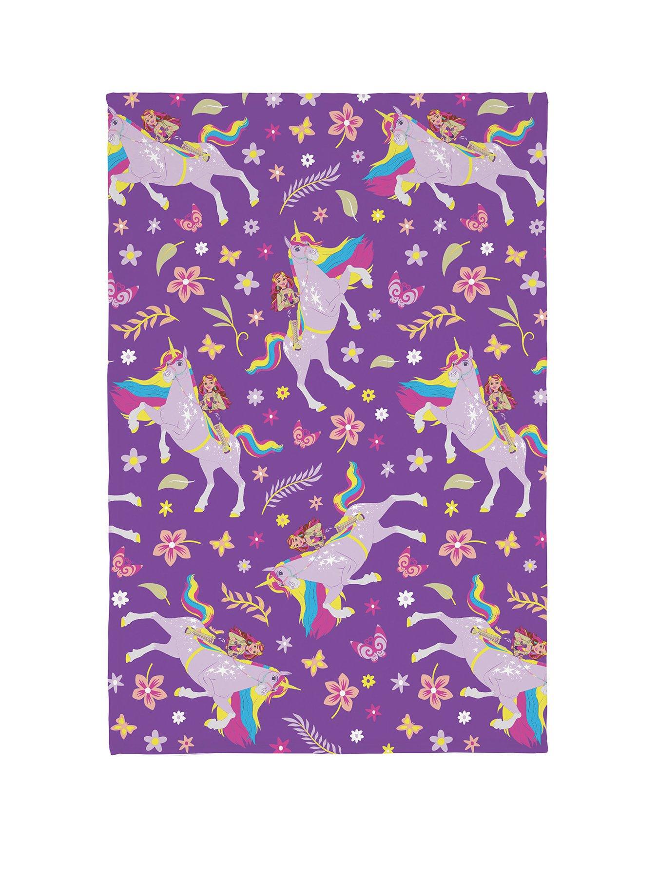 unicorn-academy-floral-coral-blanket