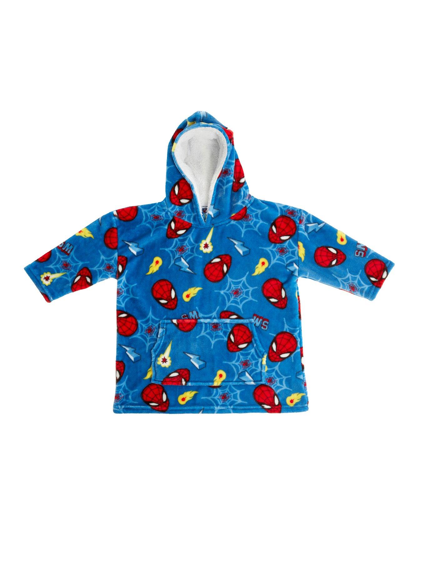 spiderman-webs-childrens-wearable-hooded-blanket-poncho-nbsppre-school-multidetail