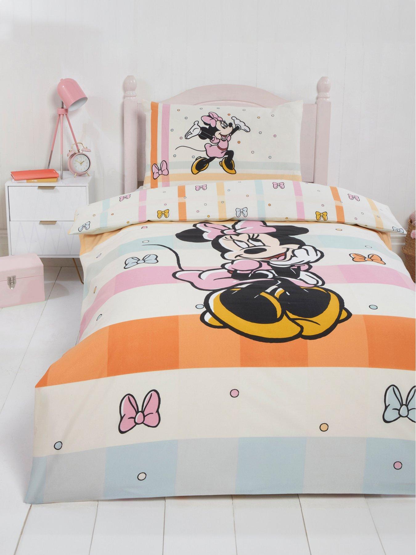 Image 1 of 7 of undefined Minnie Mouse Pastel Bow Single Duvet Cover Set - Multi
