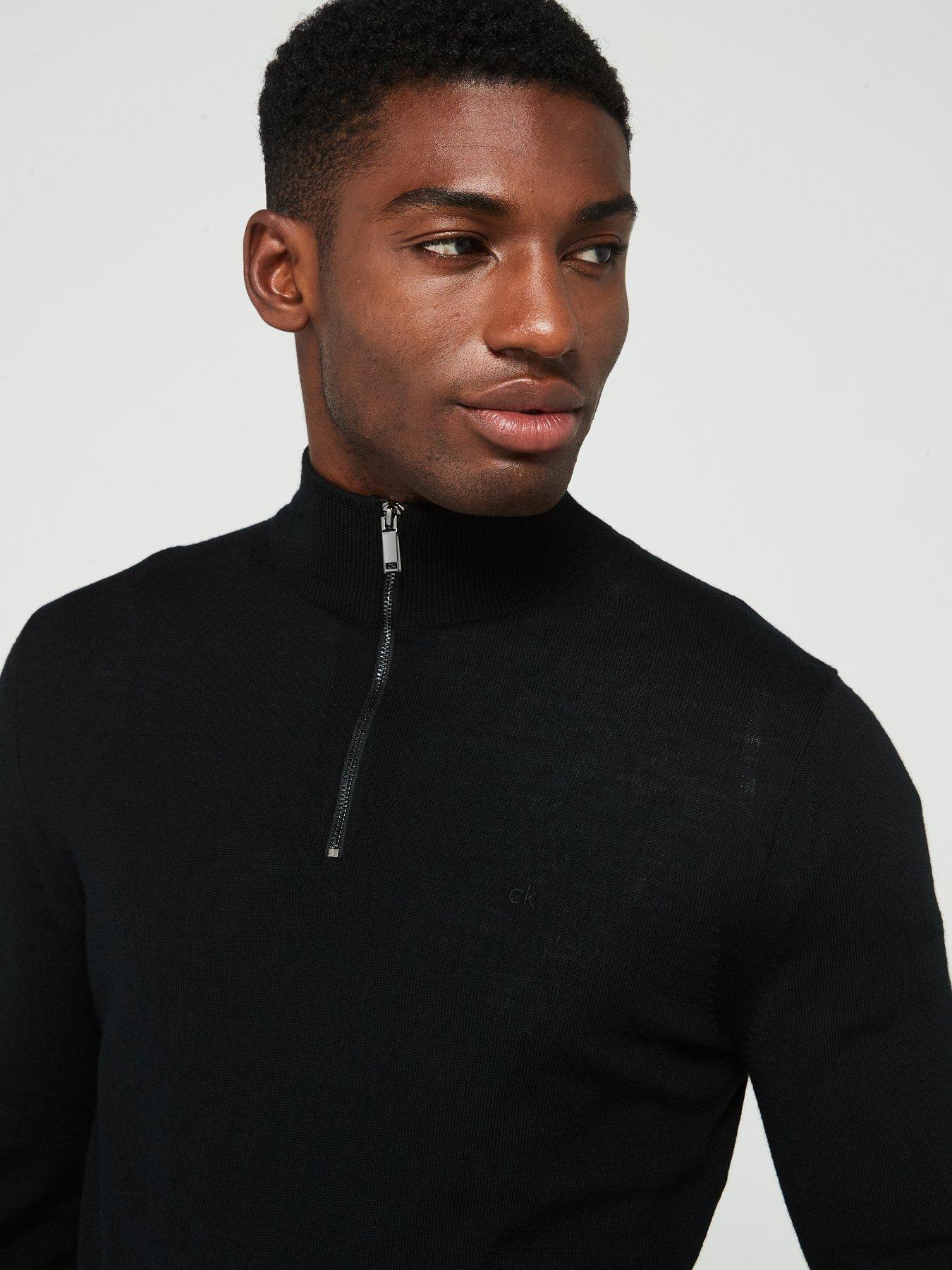 calvin-klein-calvin-klein-merino-quarter-zip-knitted-polo-shirt-blackoutfit