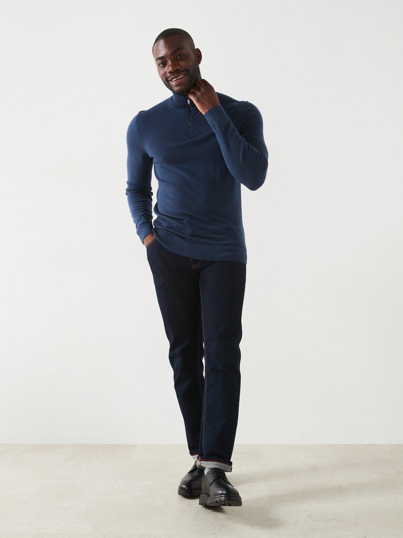 calvin-klein-calvin-klein-merino-quarter-zip-knitted-polo-shirt-dark-blueback