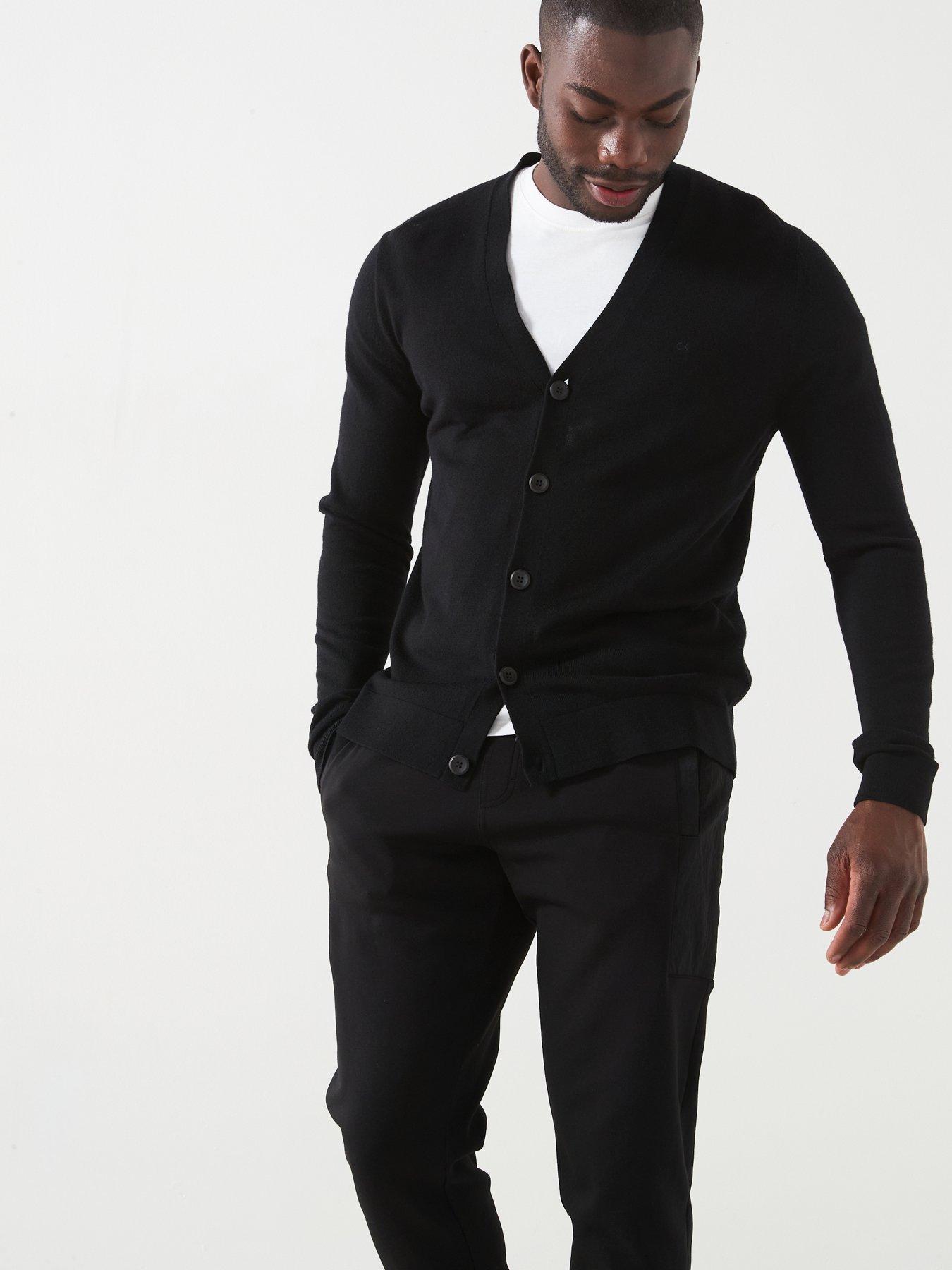undefined Merino Wool Knitted Cardigan - Black