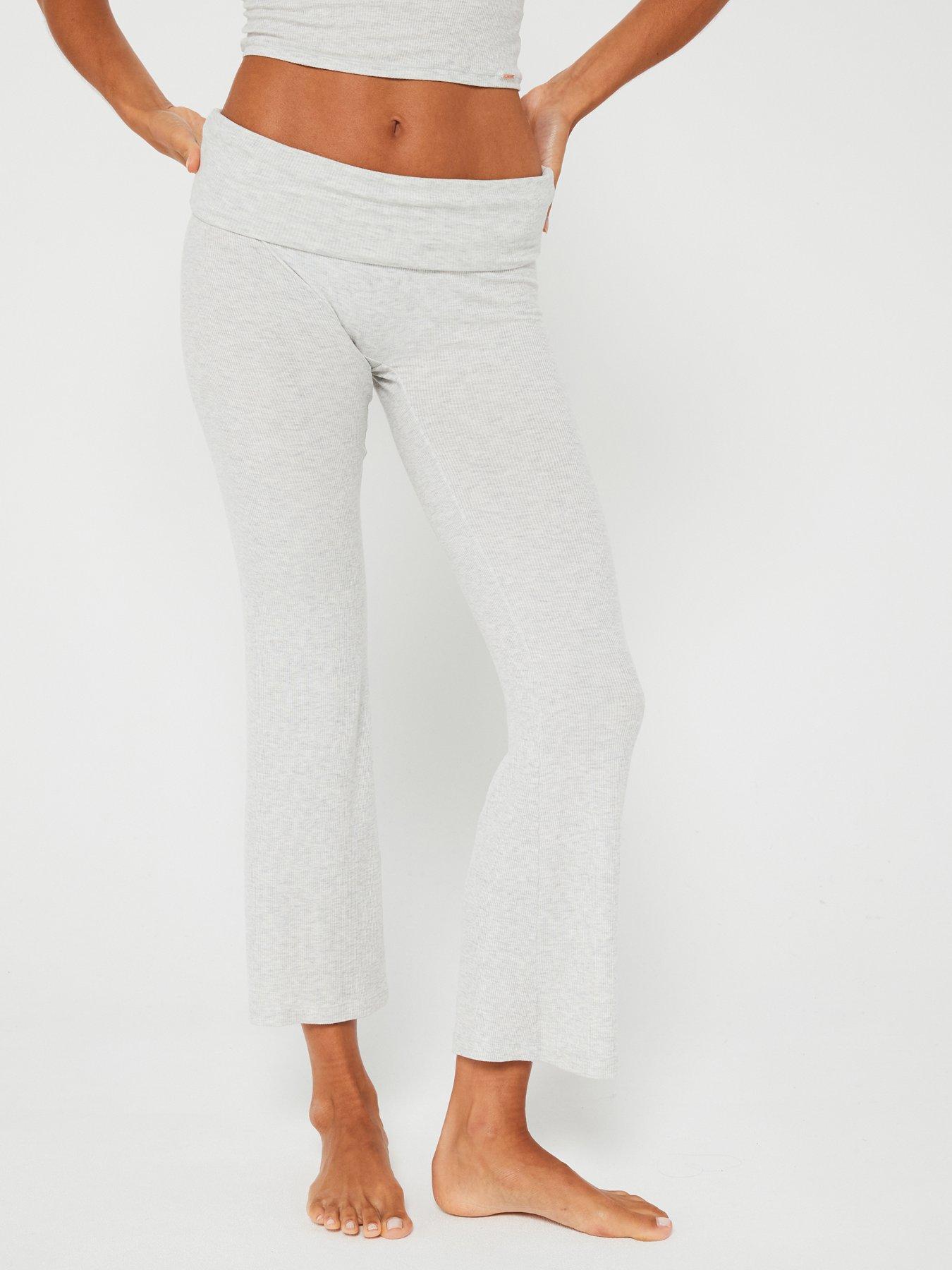 dorina-ari-ribbed-modal-foldover-waist-pants-grey