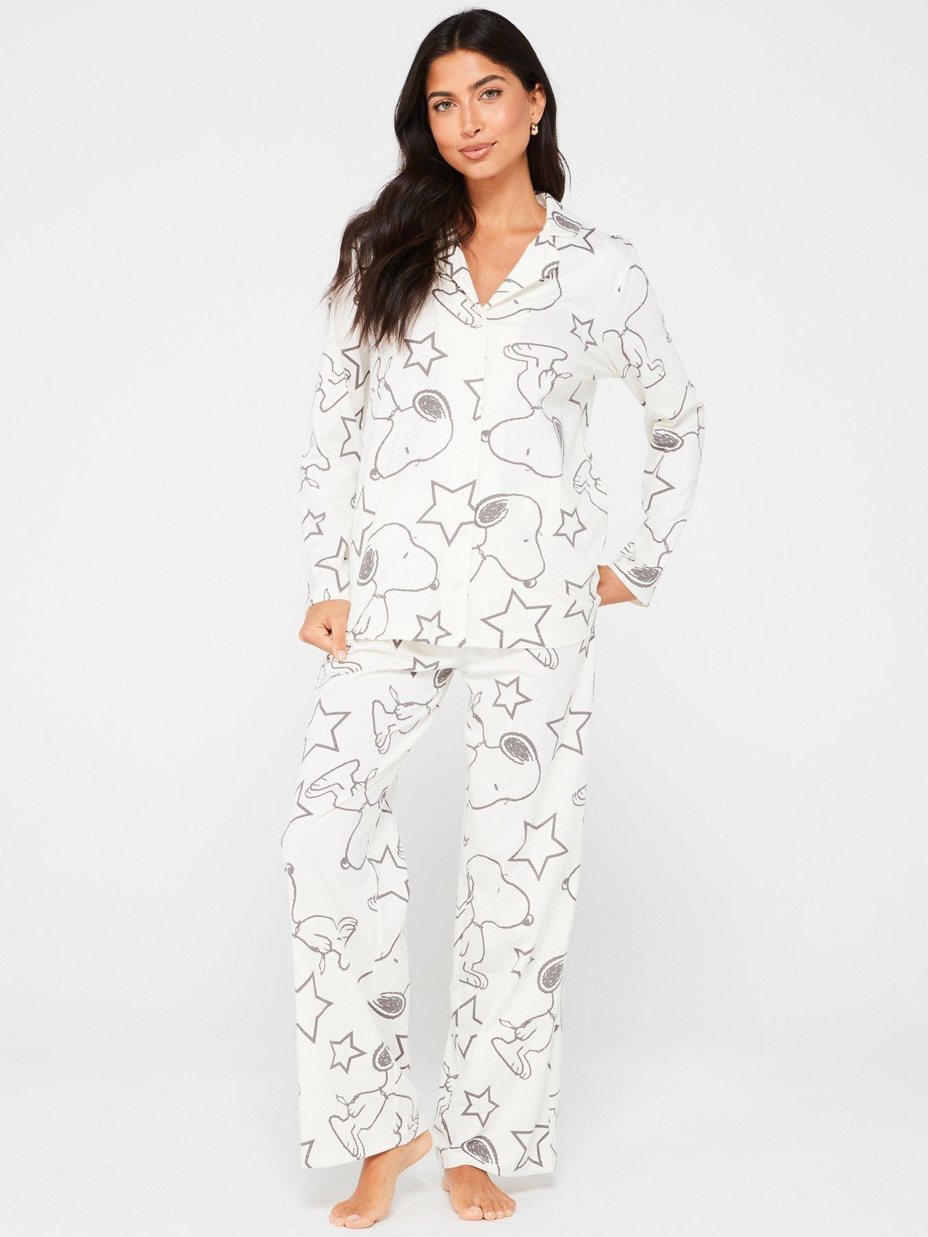 snoopy-ladies-snoopy-long-sleeve-top-and-wide-leg-pyjama-set