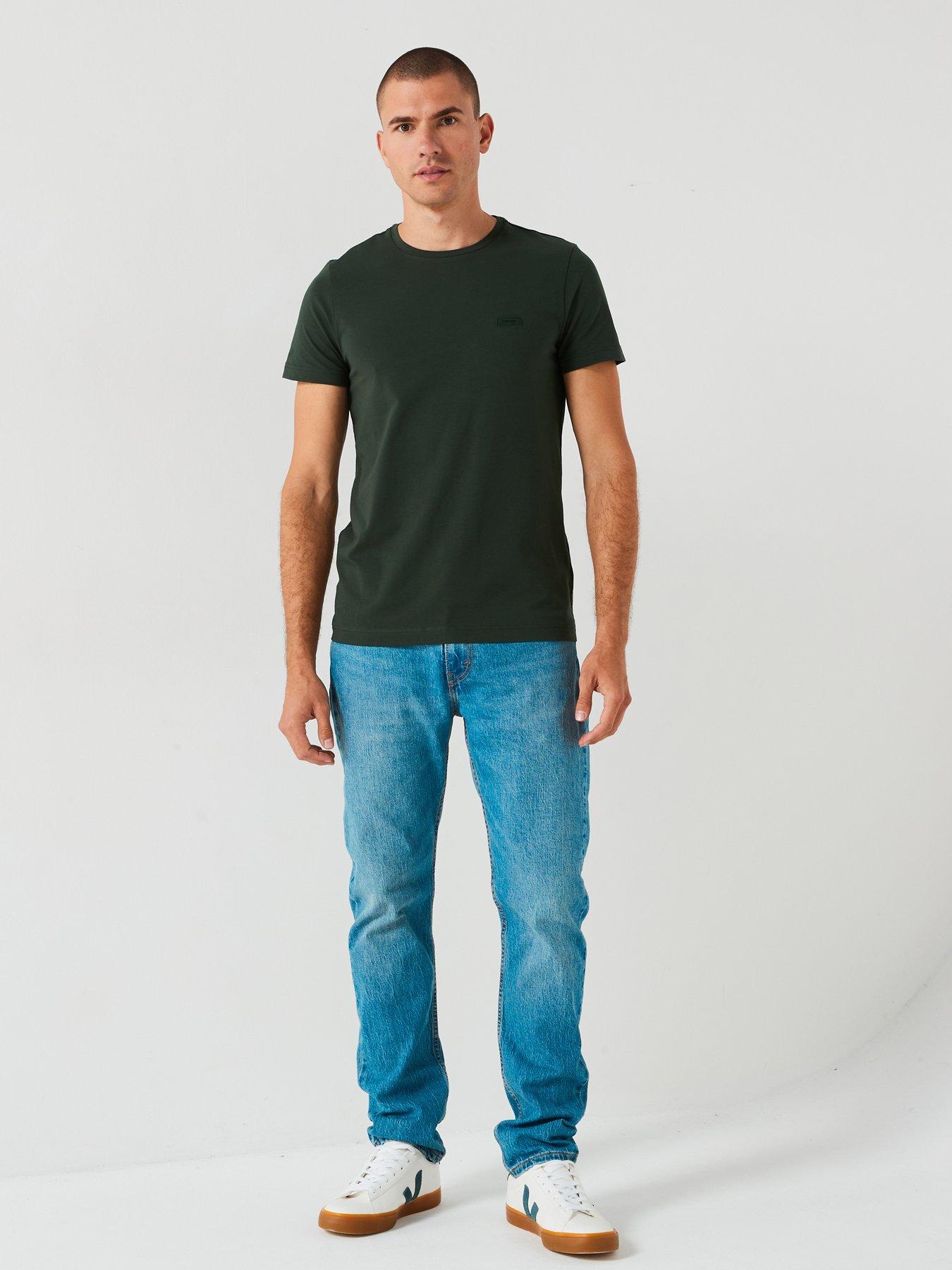 calvin-klein-calvin-klein-stretch-slim-fit-left-chest-logo-t-shirt-dark-greenback