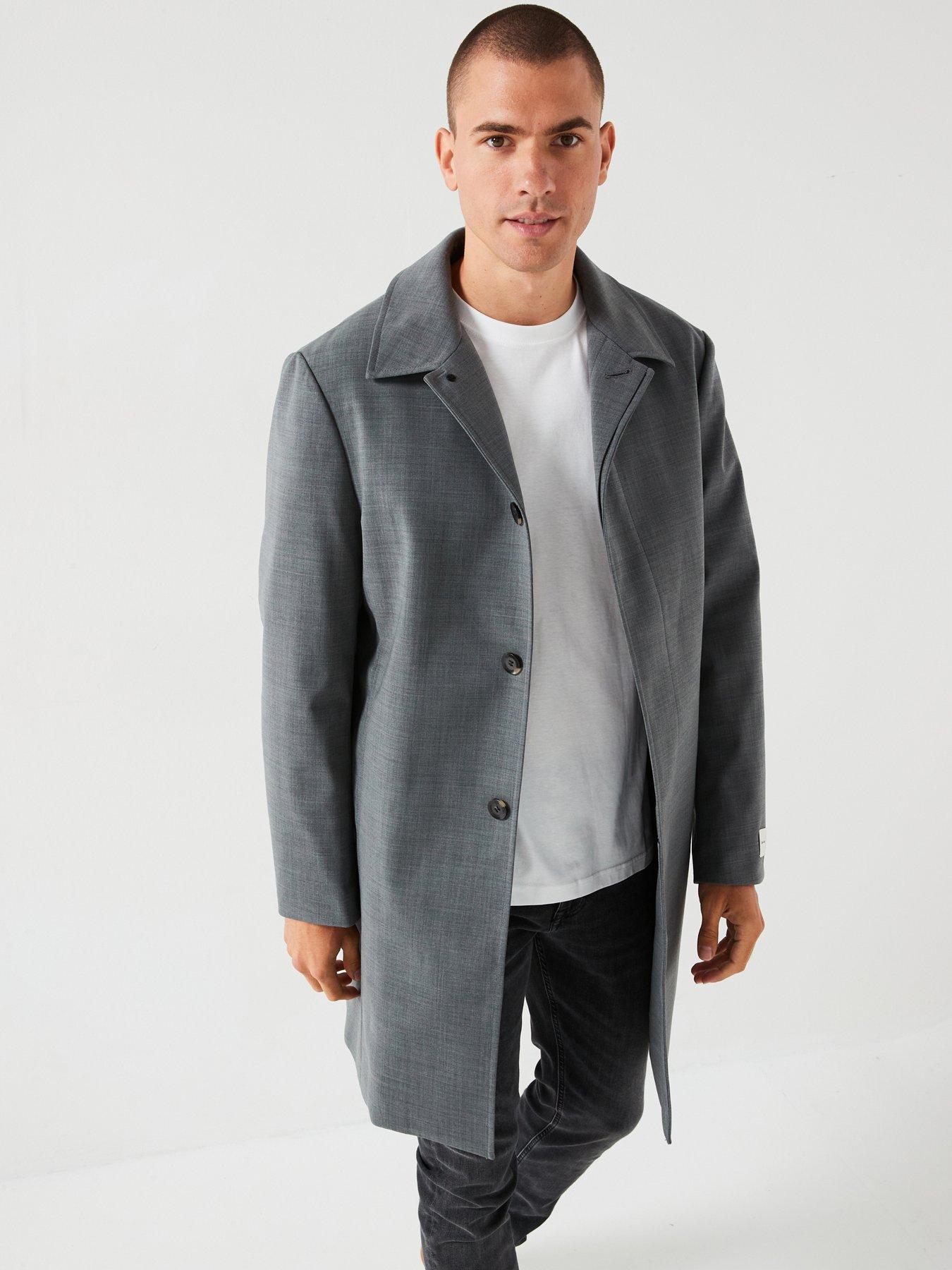 undefined Calvin Klein Technical Wool Car Coat - Grey