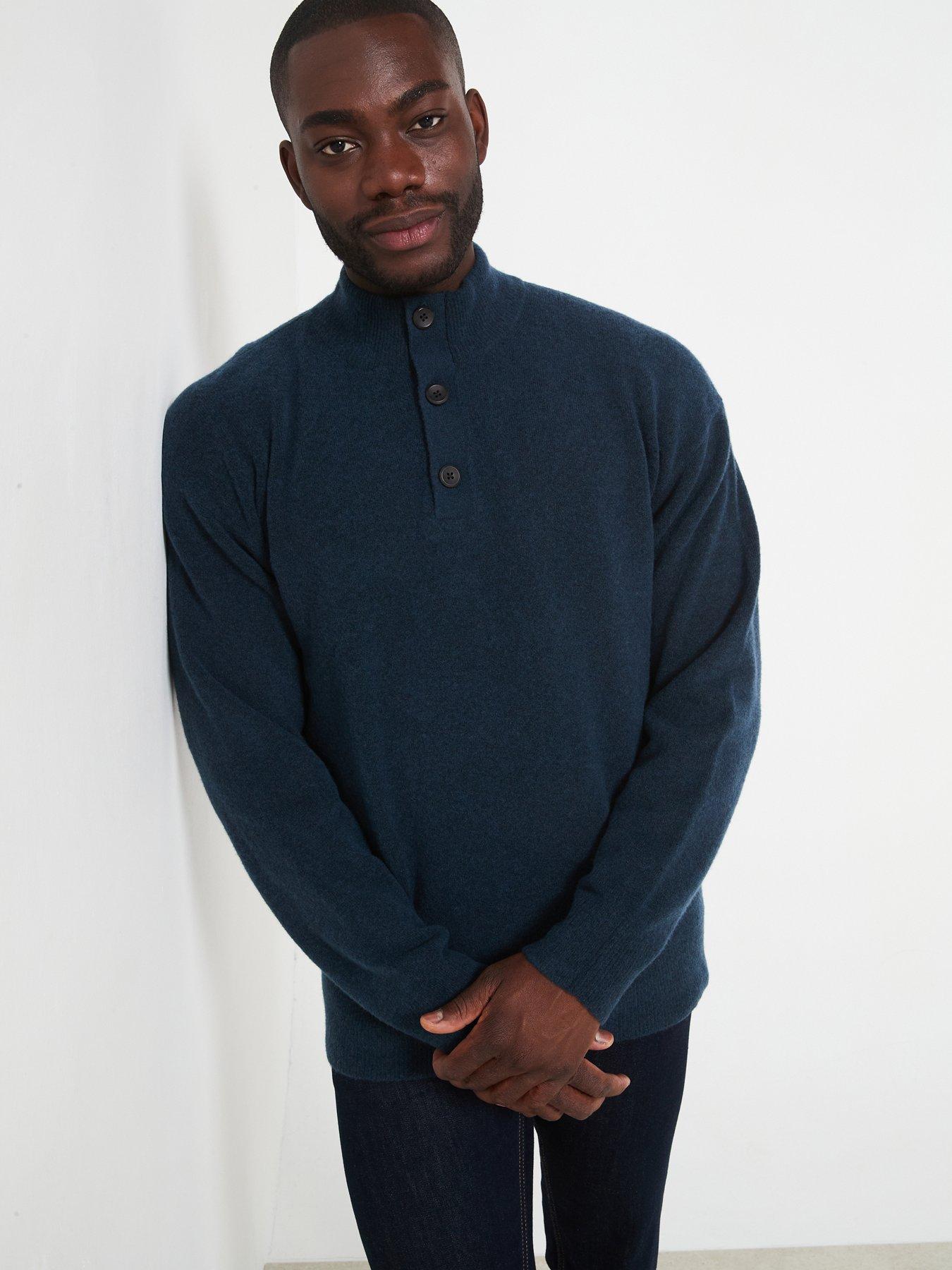undefined Calvin Klein Tech Stretch Wool 1/4 Zip Knitted Jumper - Dark Blue
