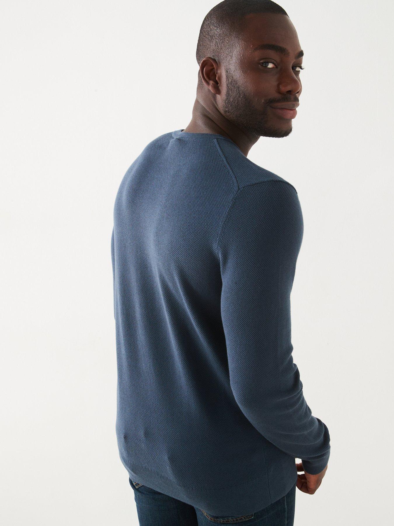 calvin-klein-micro-pique-structure-crew-neck-knitted-jumper--nbspbluestillFront