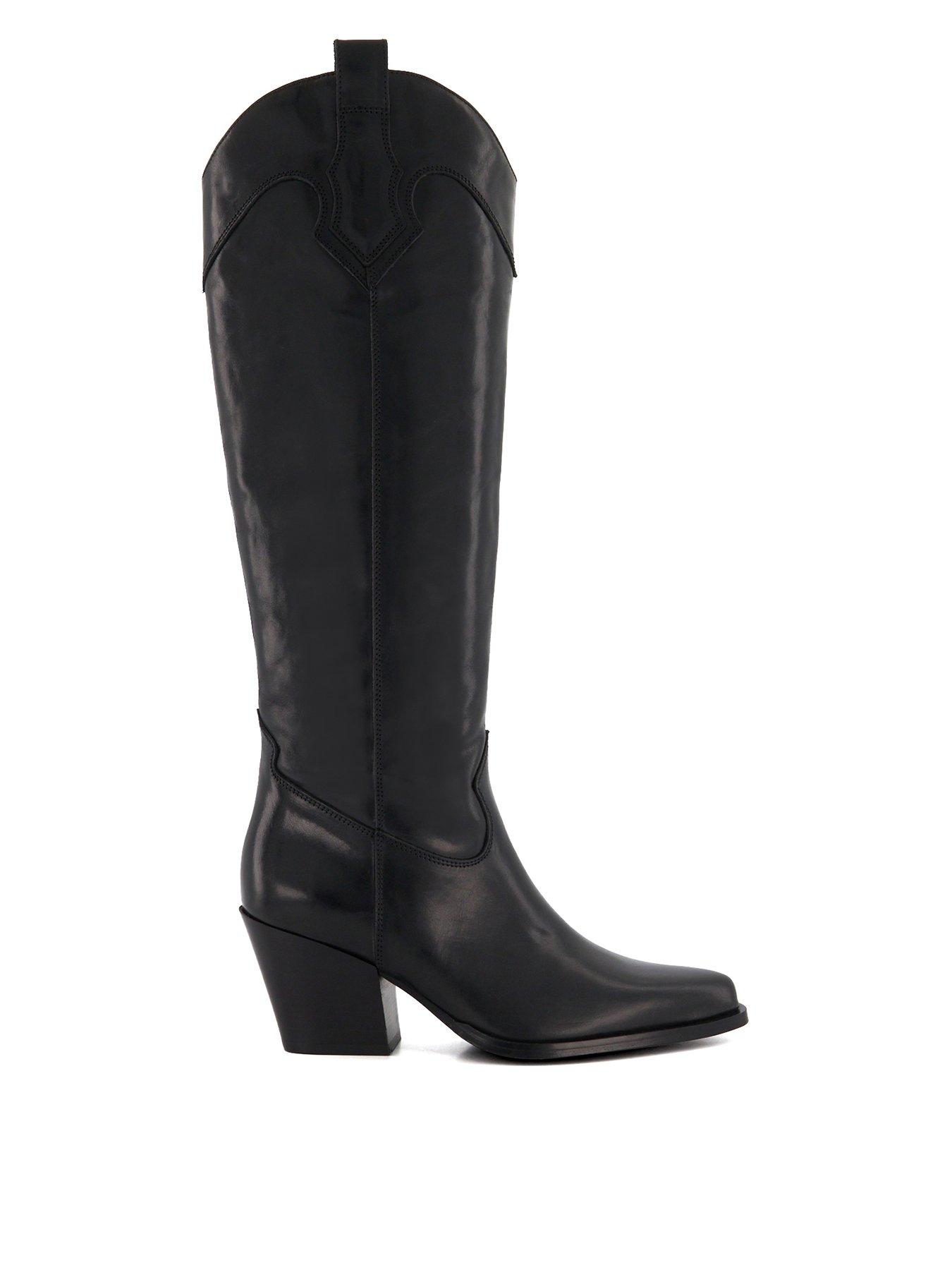 dune-london-tennessee-leather-knee-high-western-boots-blackfront