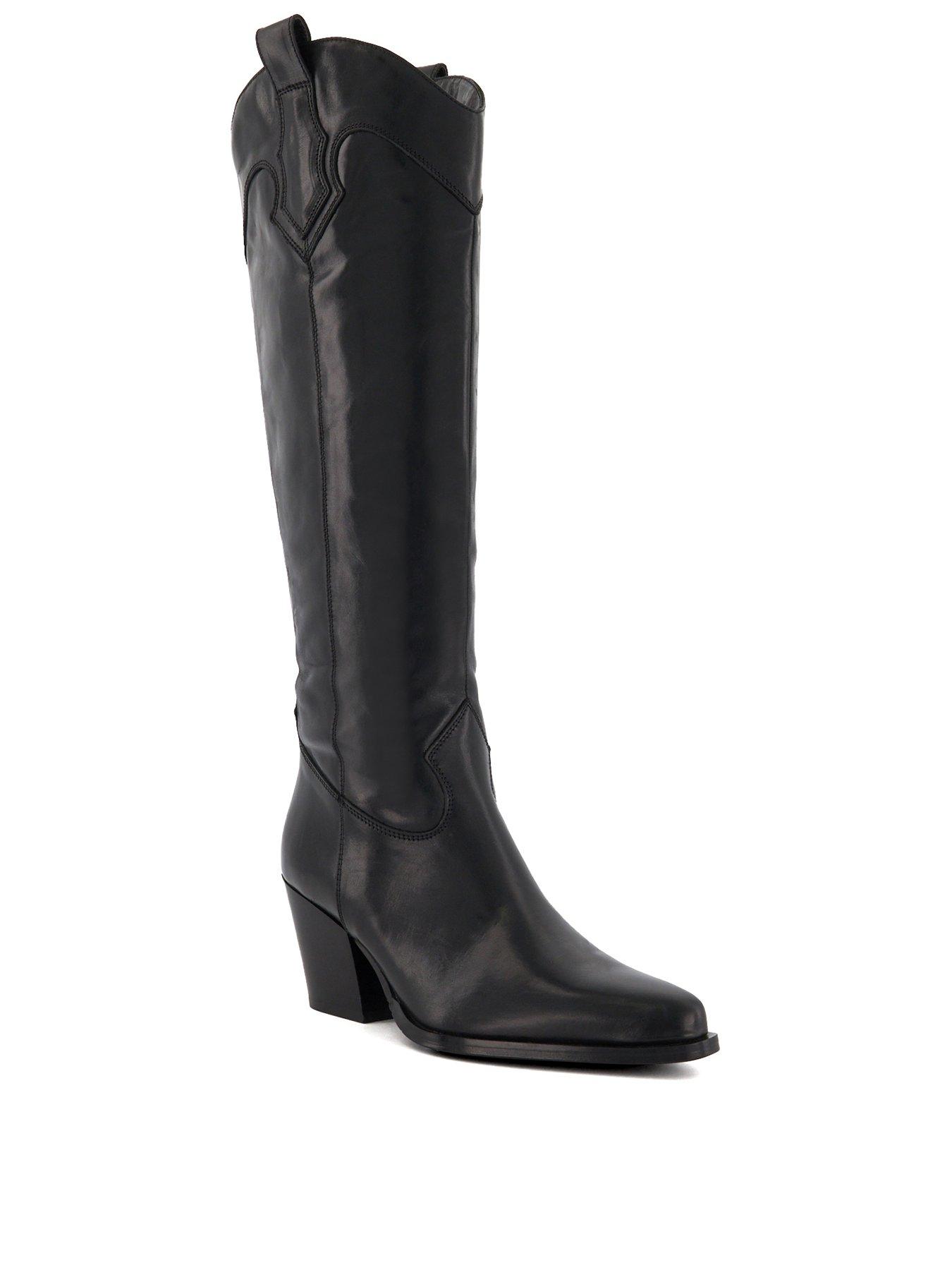 dune-london-tennessee-leather-knee-high-western-boots-blackstillFront