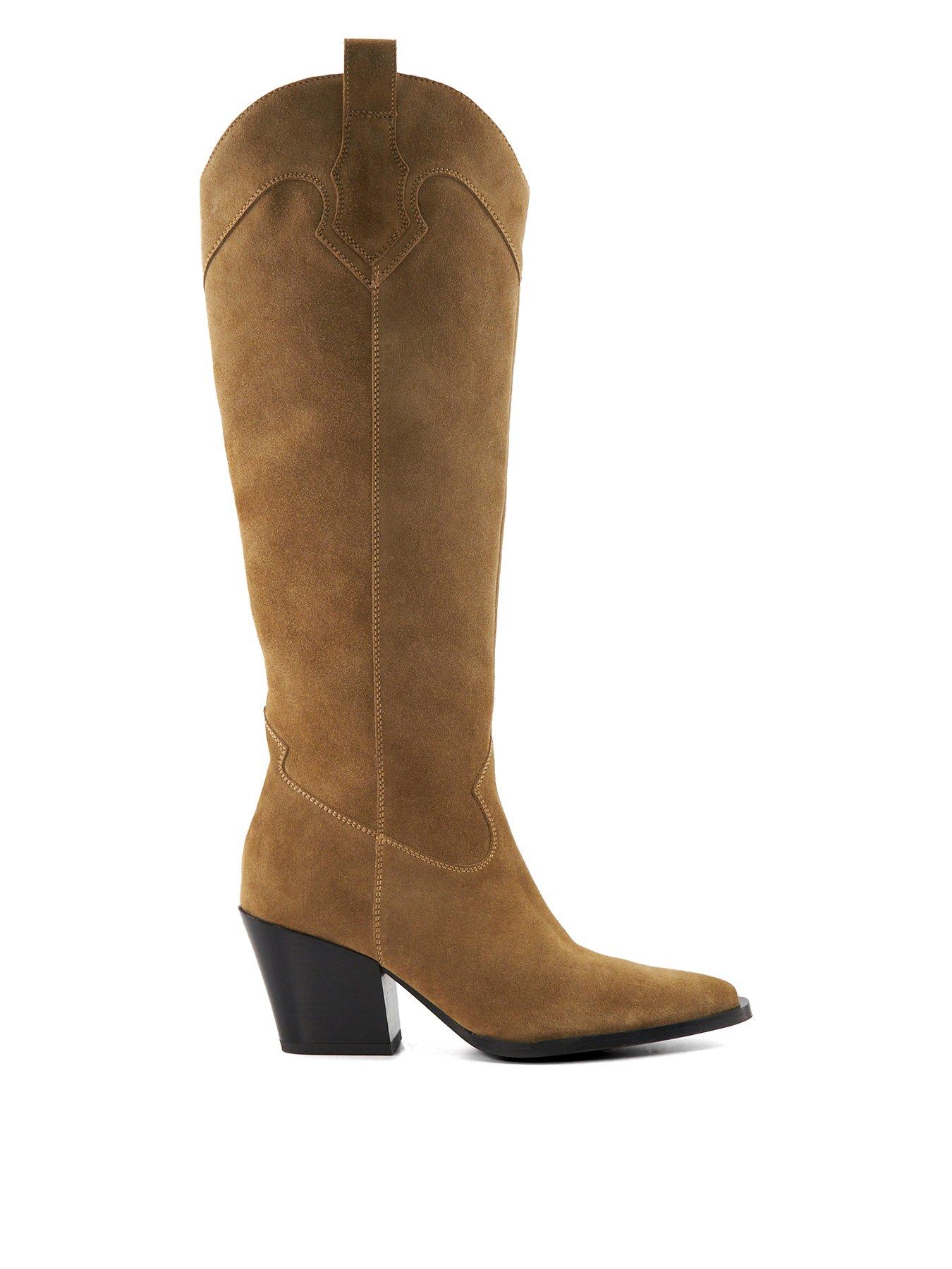 dune-london-tennessee-suede-knee-high-western-boots-taupefront