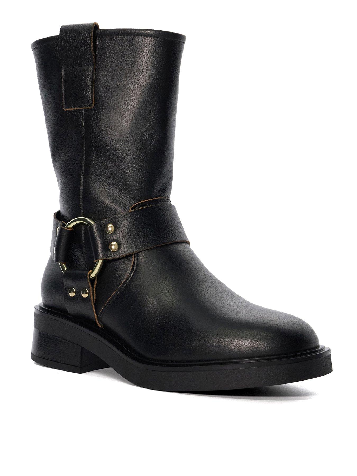 dune-london-pally-biker-boots-blackstillFront