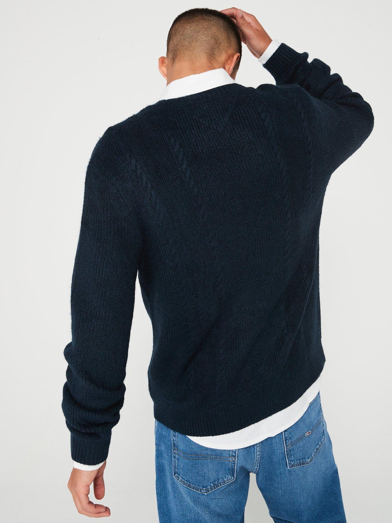 tommy-jeans-slim-fit-cable-knitted-jumper-navystillFront