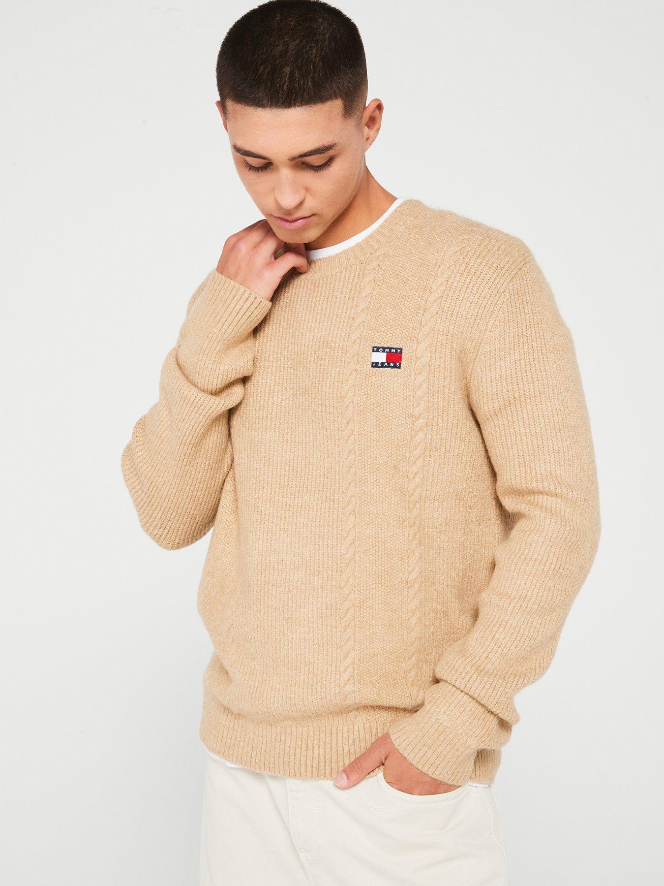 tommy-jeans-tommy-jeans-slim-fit-cable-knitted-jumper-beige